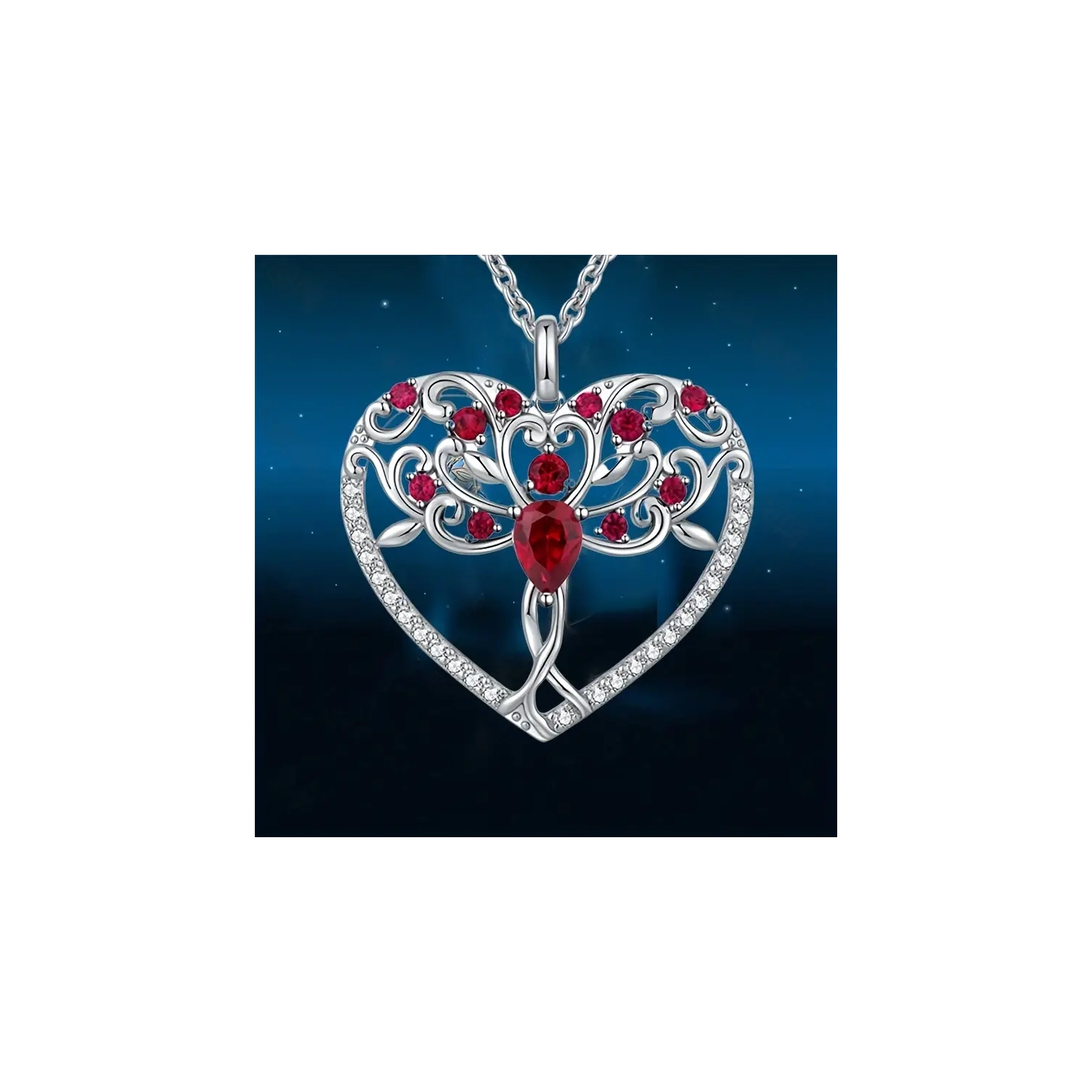 Silvery Heart Necklace: Gift for Women, Mothers, Nany, Sister, Christmas, Thanksgiving, Birthday