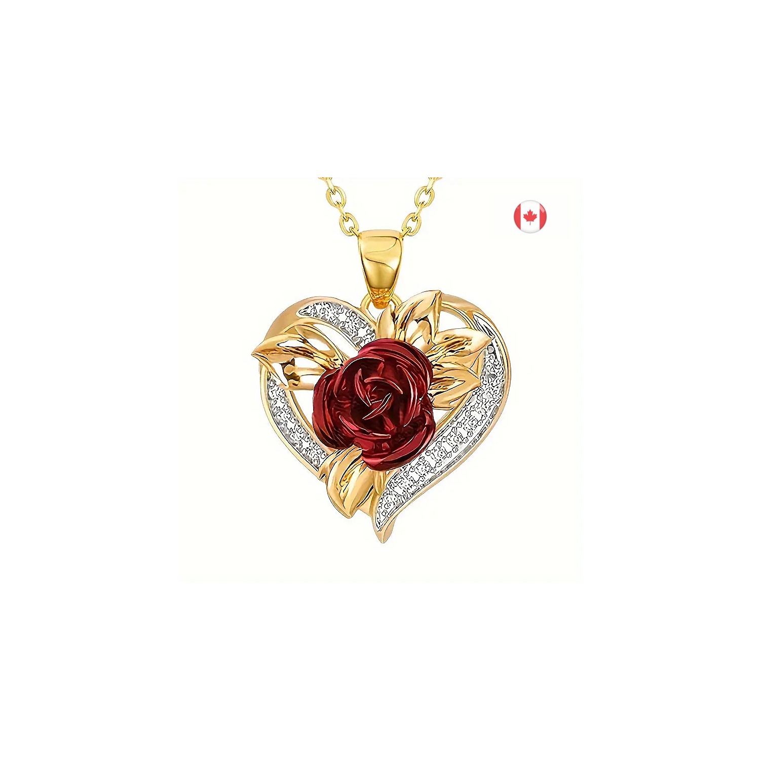 Exquisite Red Rose Necklace: Romantic Anniversary Gift