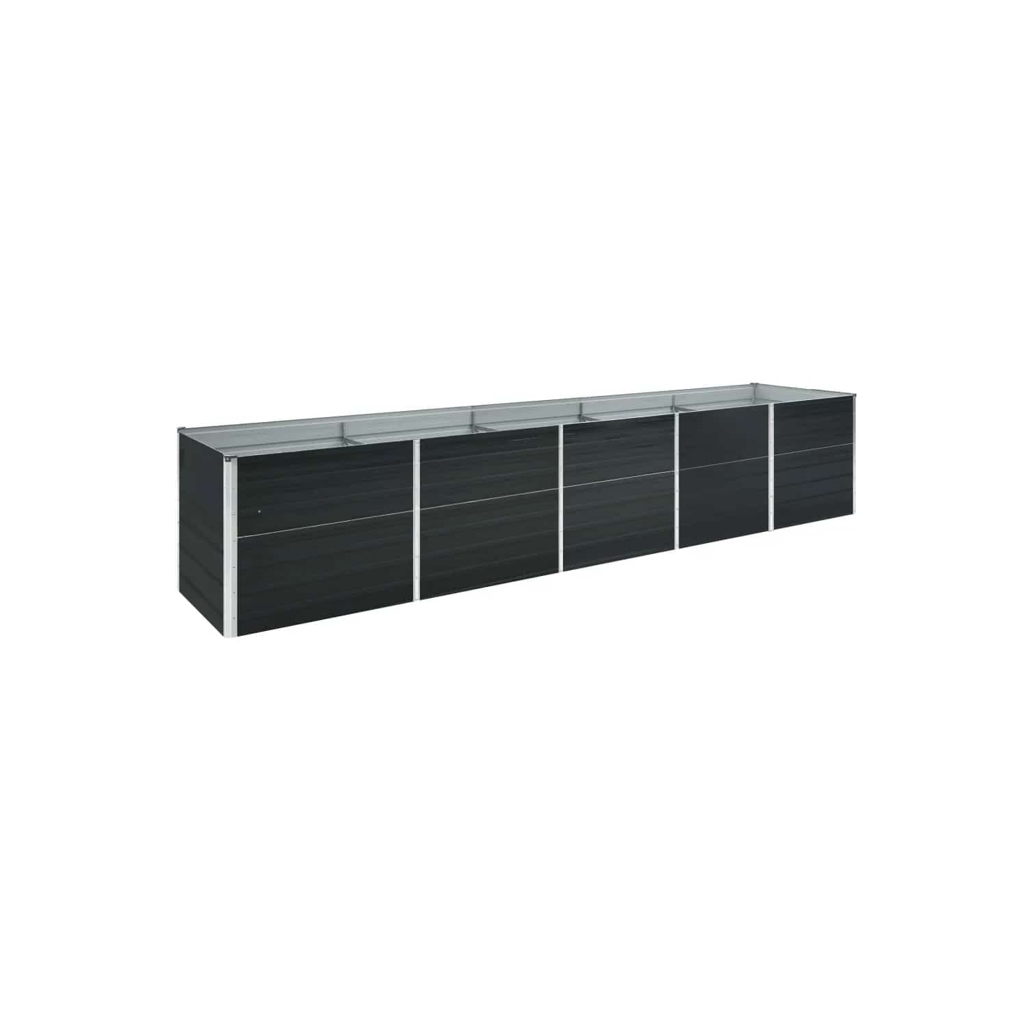 vidaXL Garden Raised Bed Galvanized Steel, Weather-resistant, Anthracite, 157.5"x31.5"x17.7"