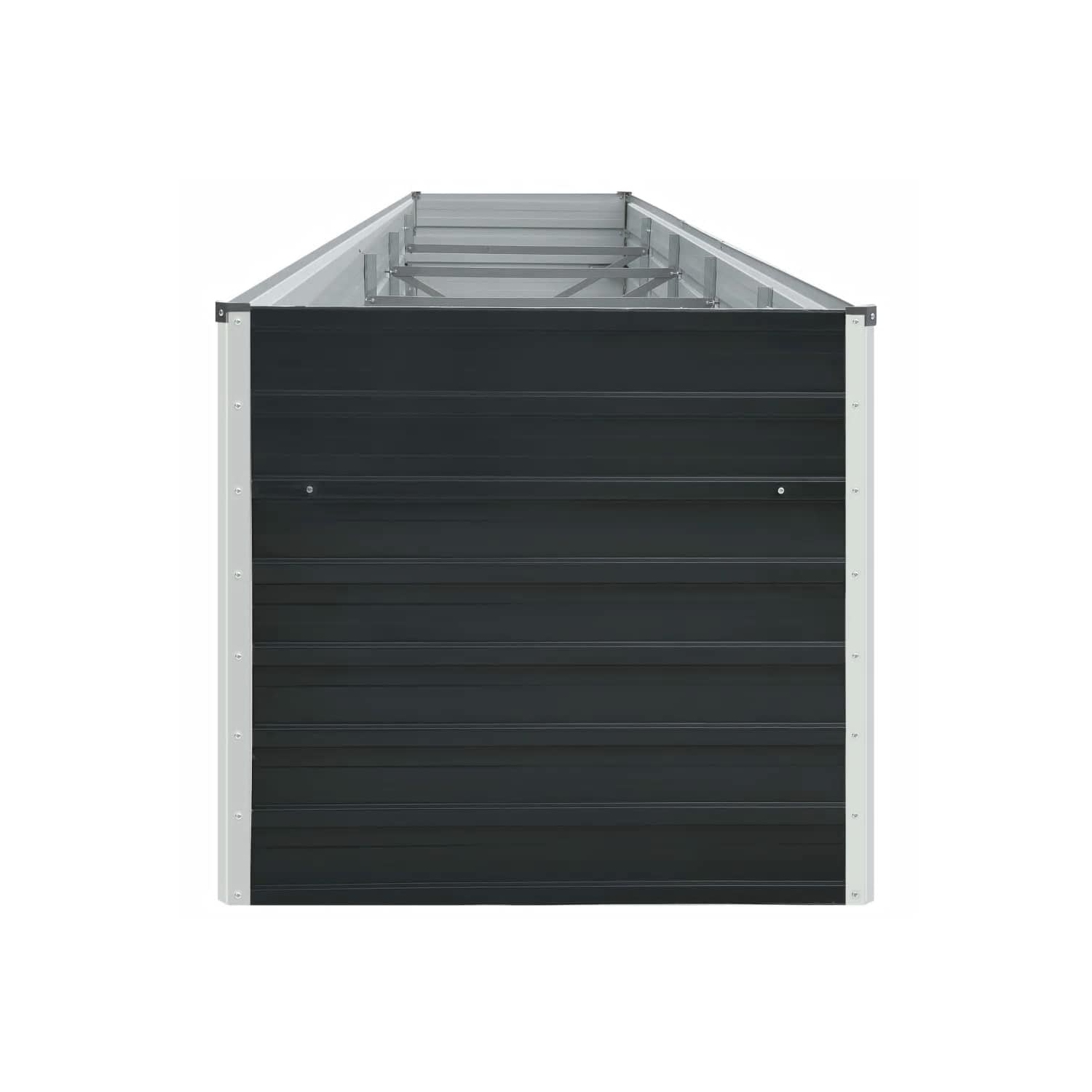 vidaXL Garden Raised Bed Galvanized Steel, Weather-resistant, Anthracite, 157.5"x31.5"x17.7"