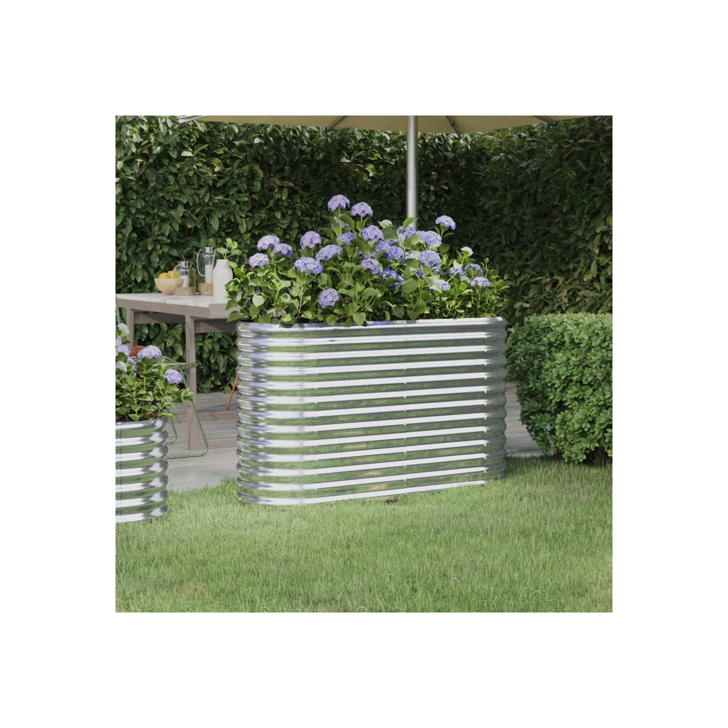 vidaXL Garden Raised Bed Galvanised Steel 114x40x68 cm Silver