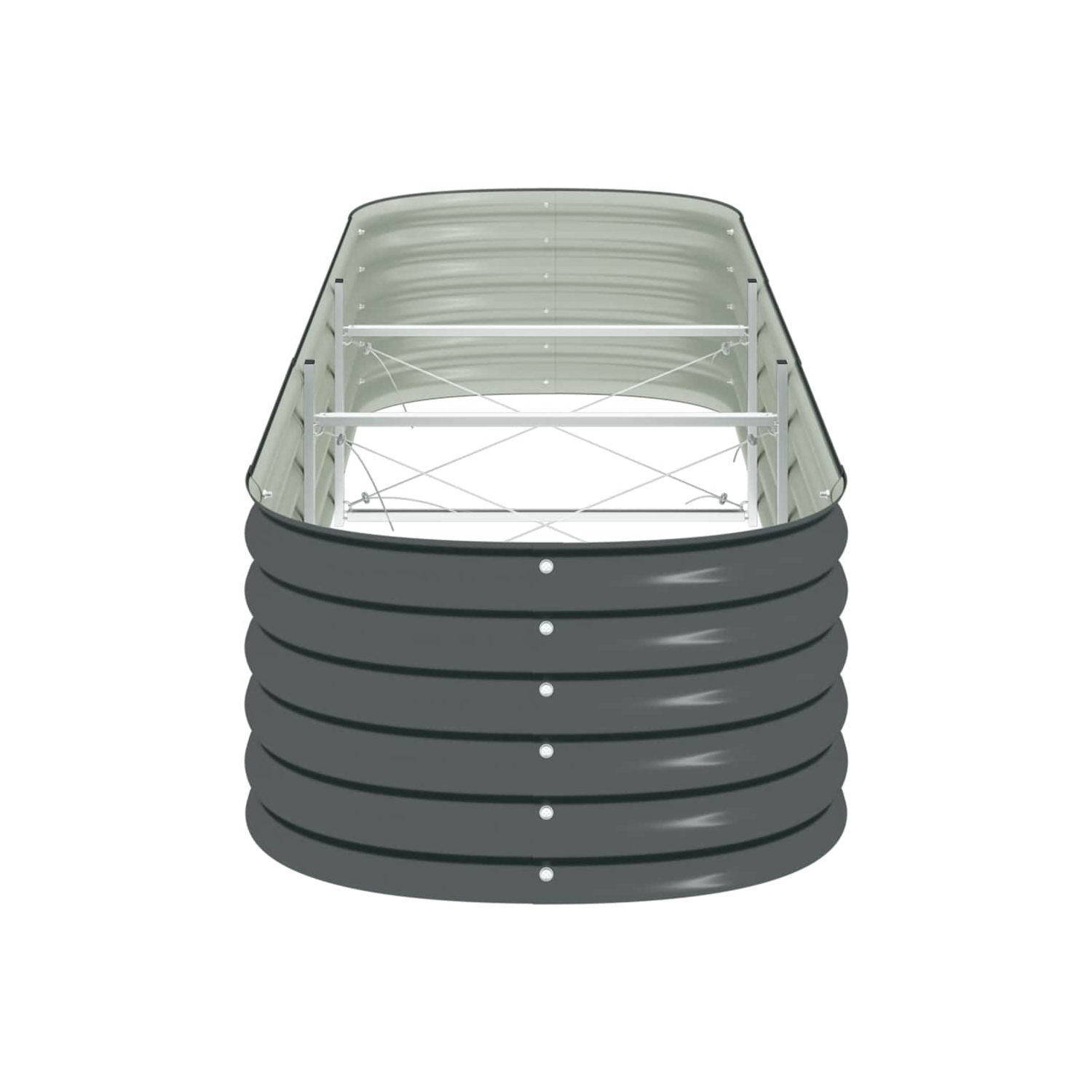 vidaXL Garden Raised Bed Galvanized Steel, Planter, Weather-resistant, Gray, 126"x31.5"x17.3"