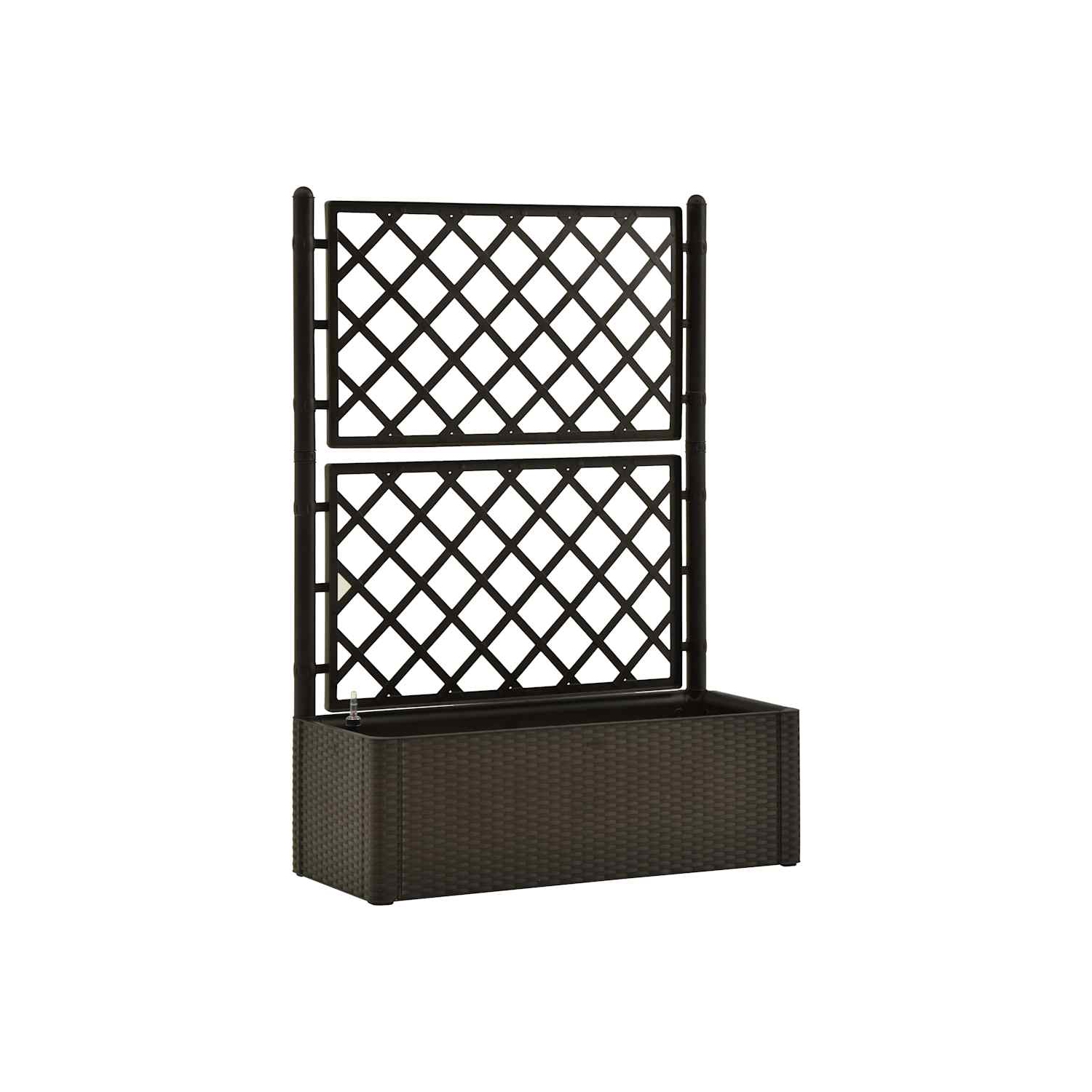 vidaXL Garden Raised Bed with Trellis, Self Watering with Water Level Indicator, Mocha, PP