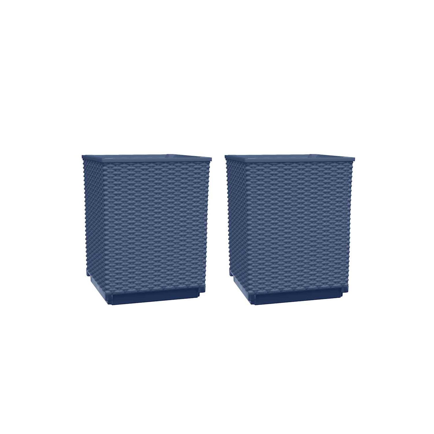 vidaXL Planters 2 pcs Blue Grey 30x30x37 cm Polypropylene