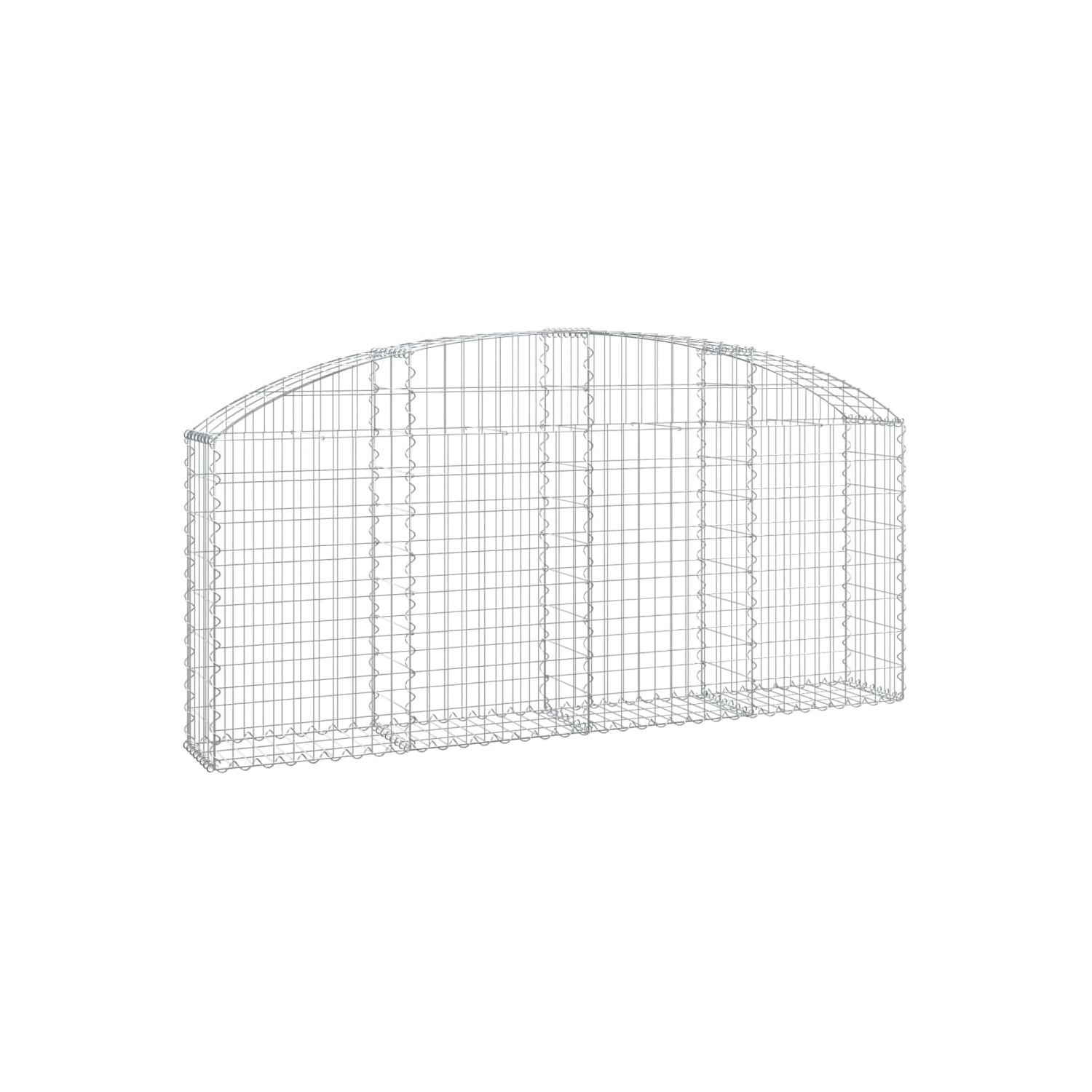 vidaXL Arched Gabion Basket 200x30x80/100 cm Galvanised Iron