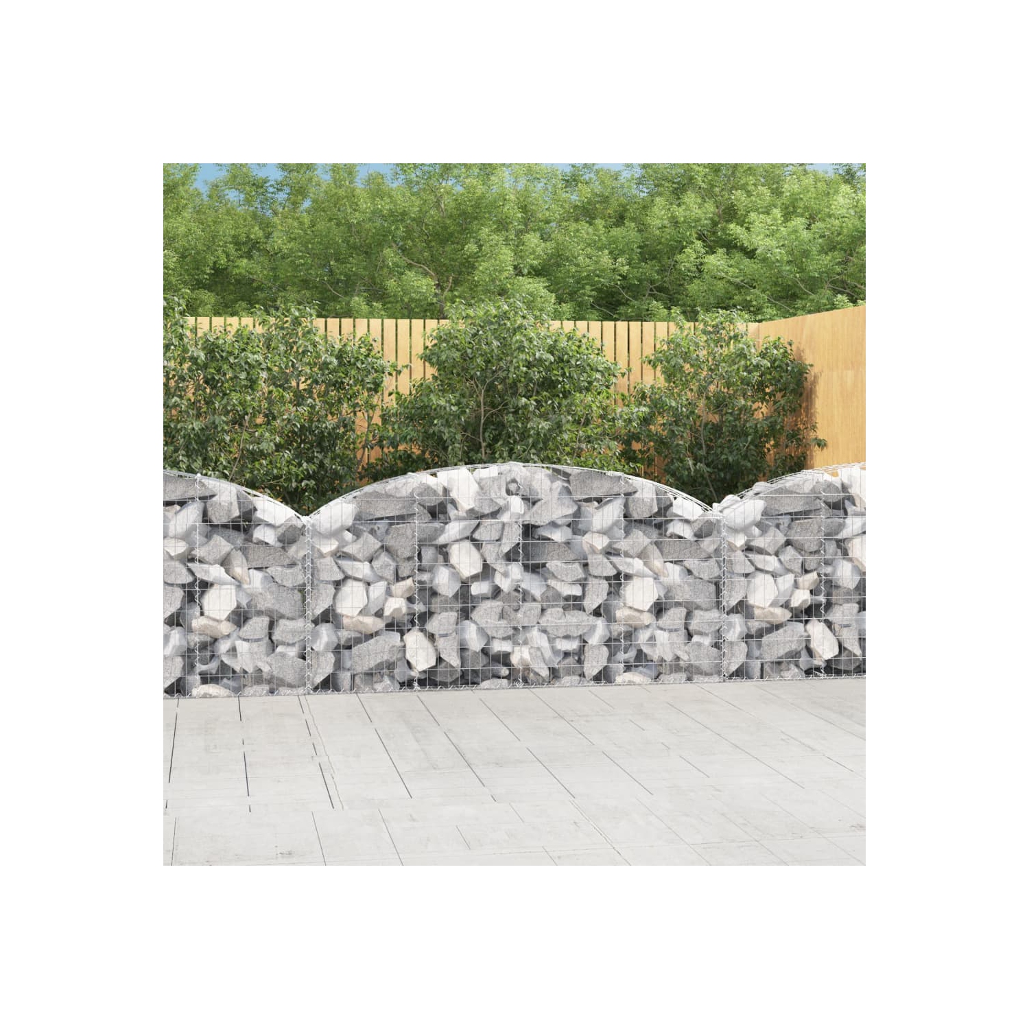 vidaXL Arched Gabion Basket 200x30x80/100 cm Galvanised Iron