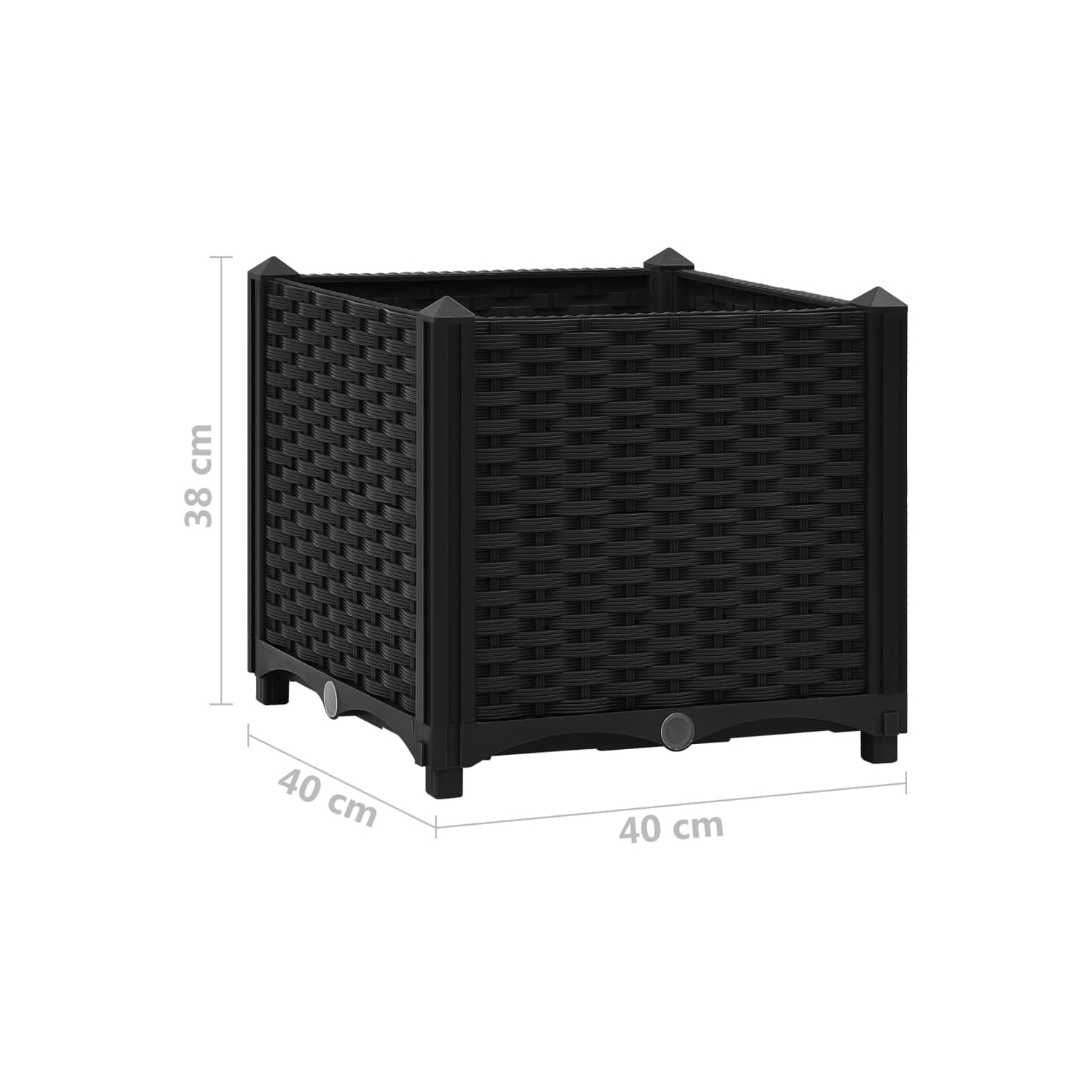 vidaXL Raised Bed 15.7"x15.7"x15" Polypropylene