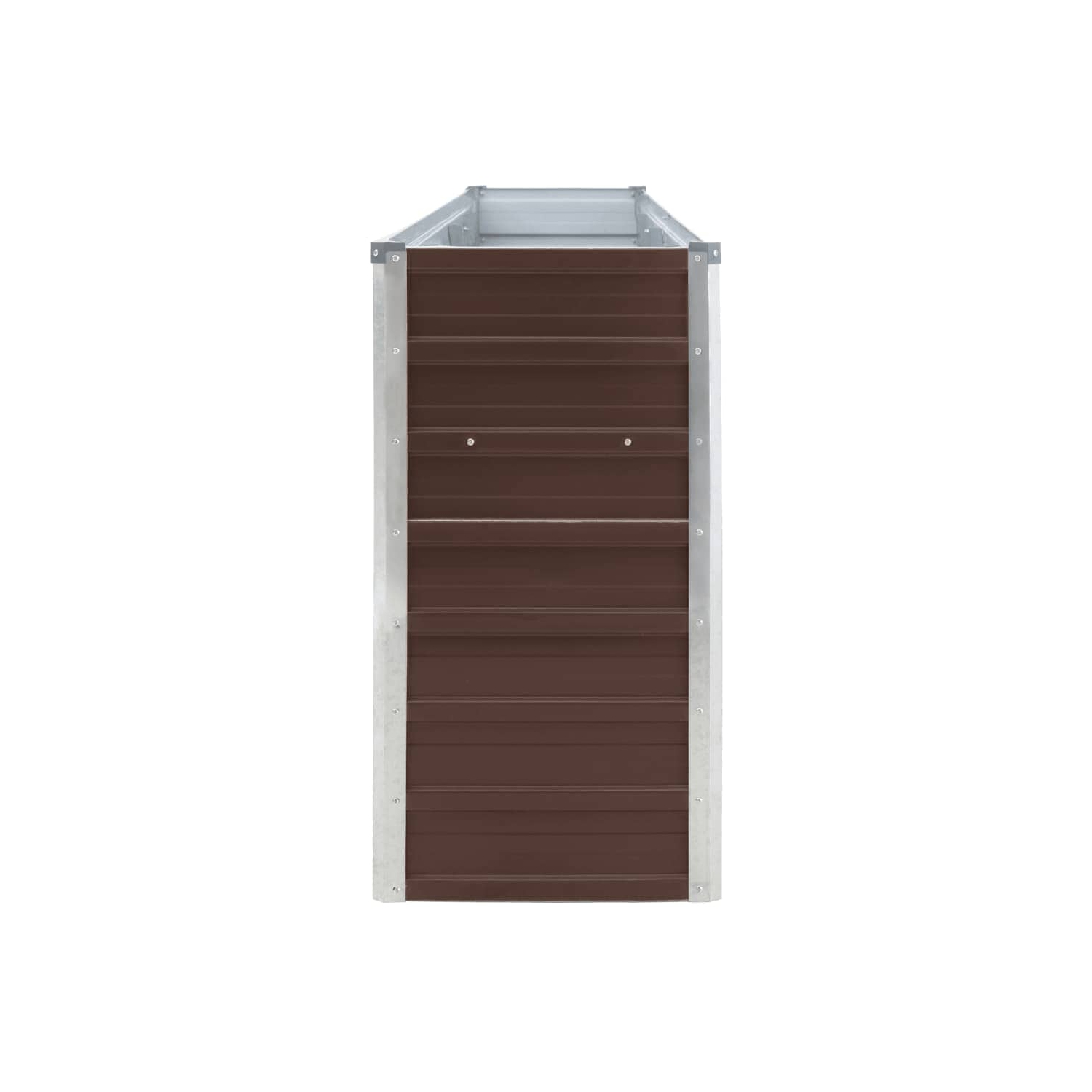 VidaXL – Lit surélevé en acier galvanisé, jardinière, résistant aux intempéries, brun, 126 x 15,7 x 30,3&nbsp;po