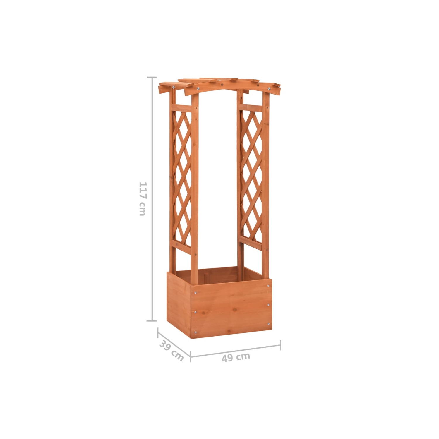 vidaXL Trellis Planter with Arch 49x39x117 cm Firwood