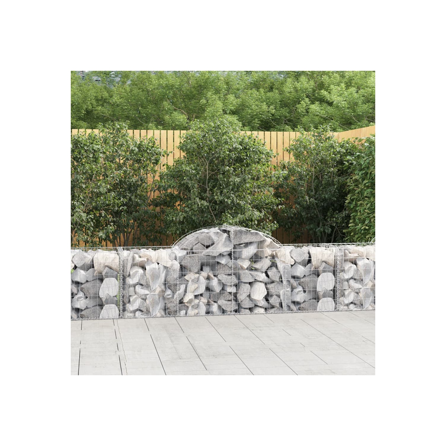 vidaXL Arched Gabion Baskets 2 pcs 200x50x60/80 cm Galvanised Iron