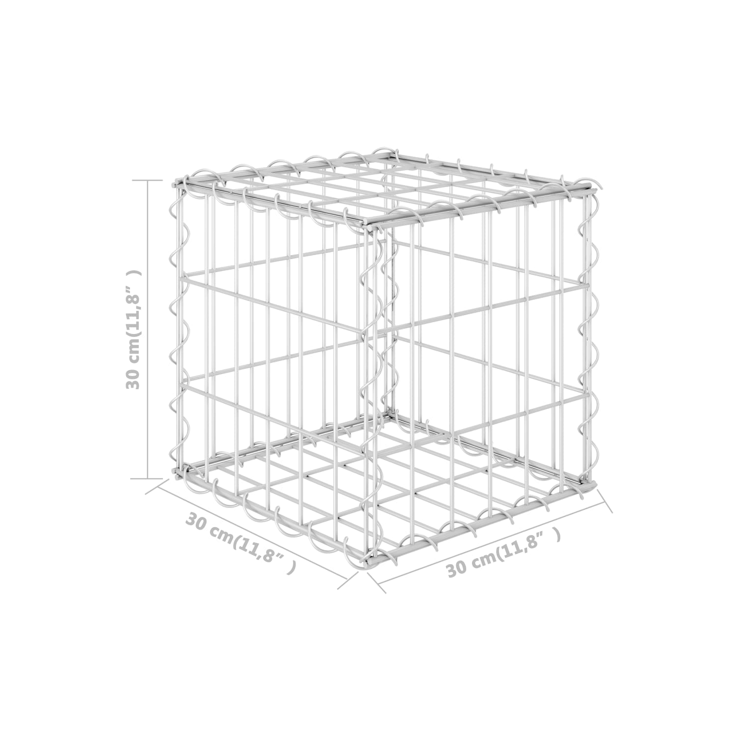 vidaXL Cube Gabion Raised Bed Steel Wire 11.8"x11.8"x11.8"