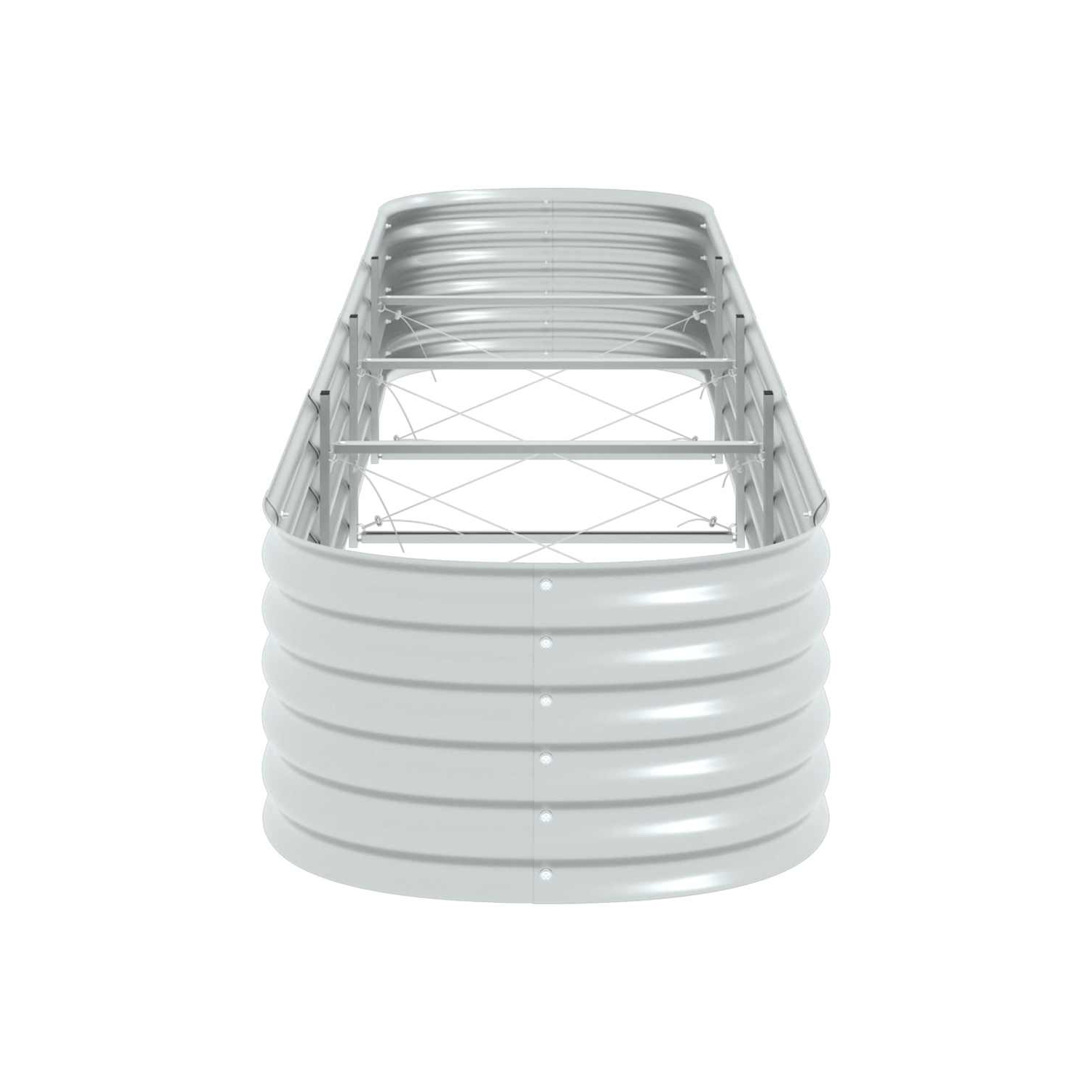 vidaXL Garden Raised Bed Galvanized Steel, Planter, Weather-resistant, Silver, 157.5"x31.5"x17.3"