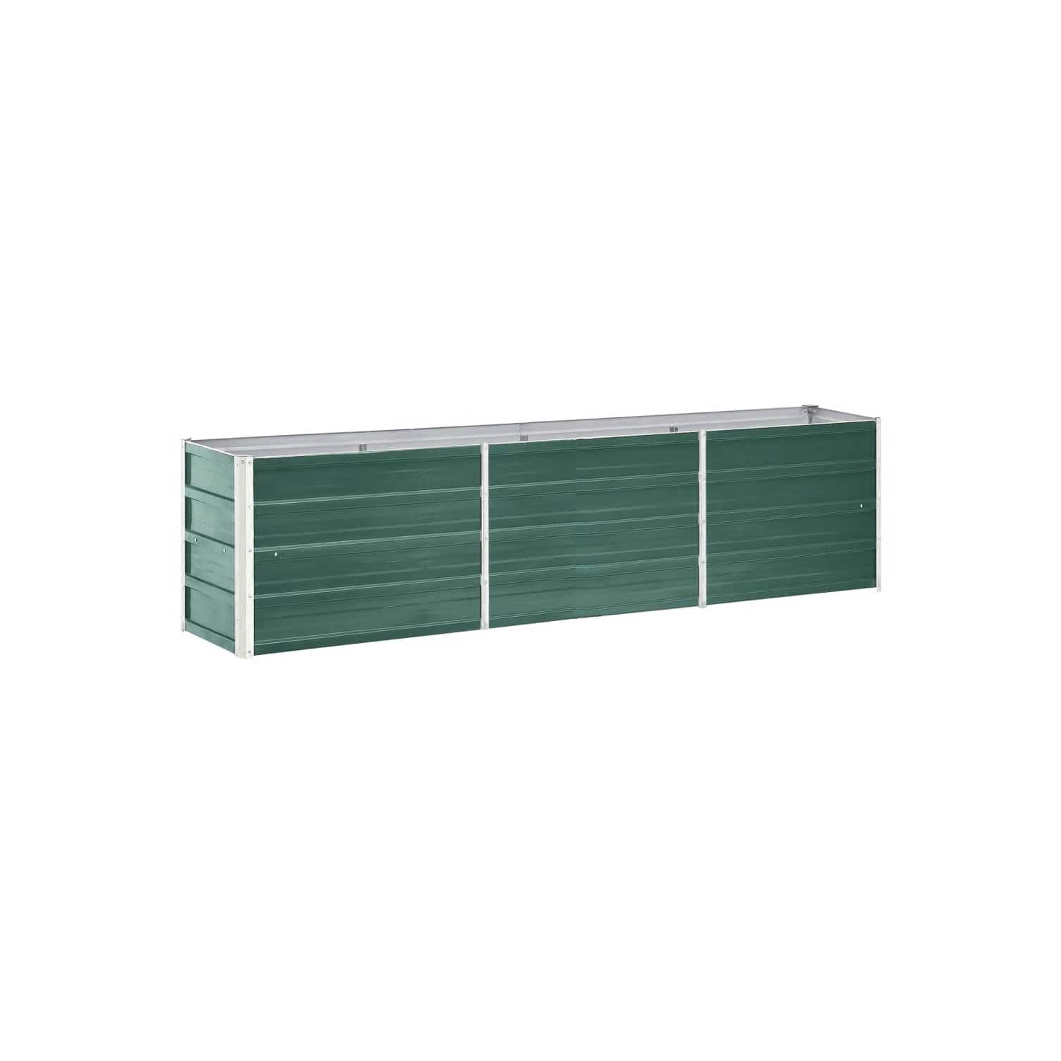 vidaXL Garden Raised Bed Galvanized Steel, Planter, Weather-resistant, Green, 94.5"x15.7"x17.7"