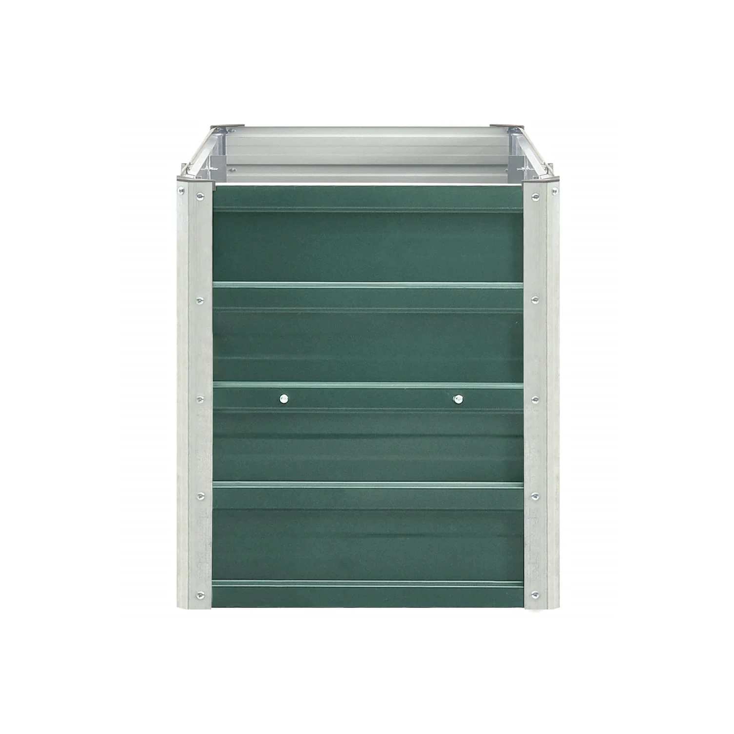 vidaXL Garden Raised Bed Galvanized Steel, Planter, Weather-resistant, Green, 94.5"x15.7"x17.7"