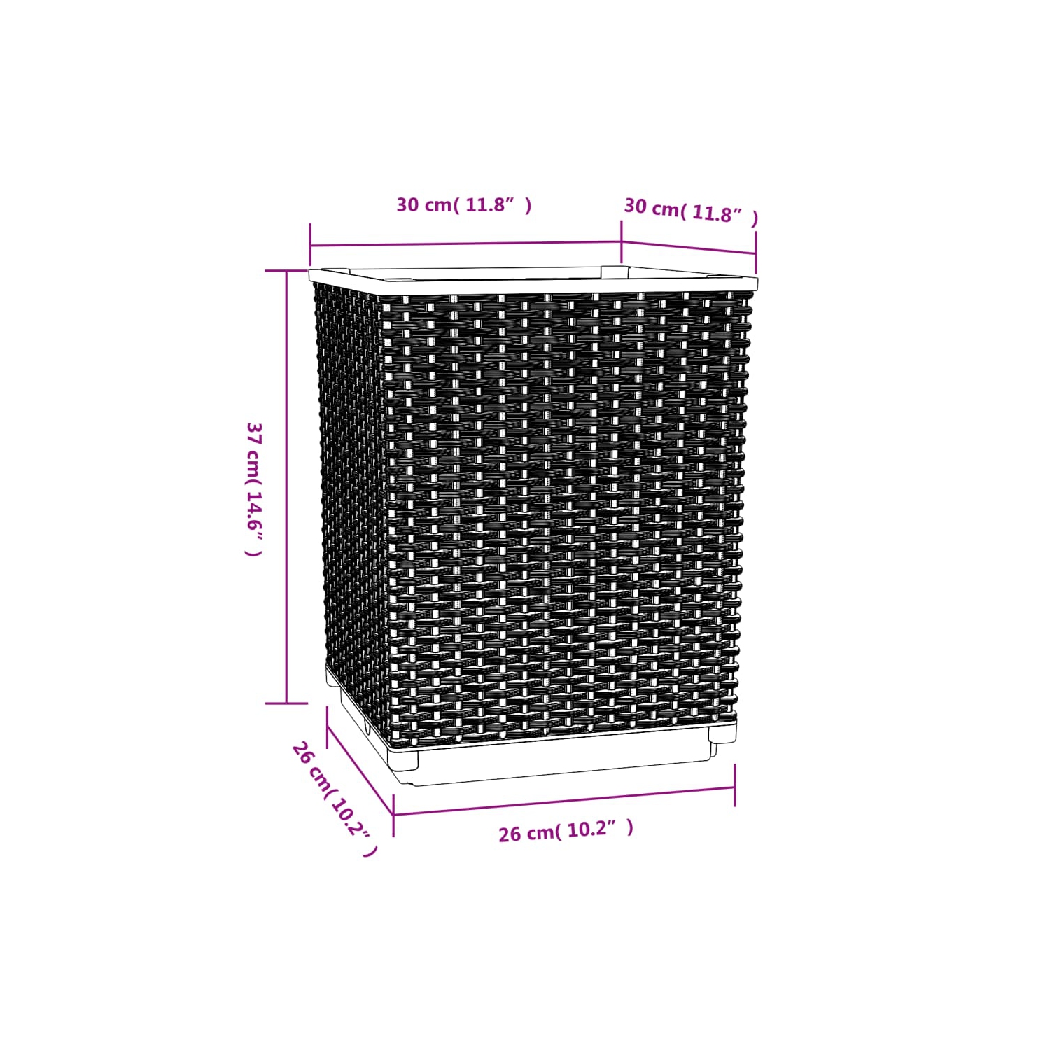 vidaXL Planters 2 pcs Brown 30x30x37 cm Polypropylene