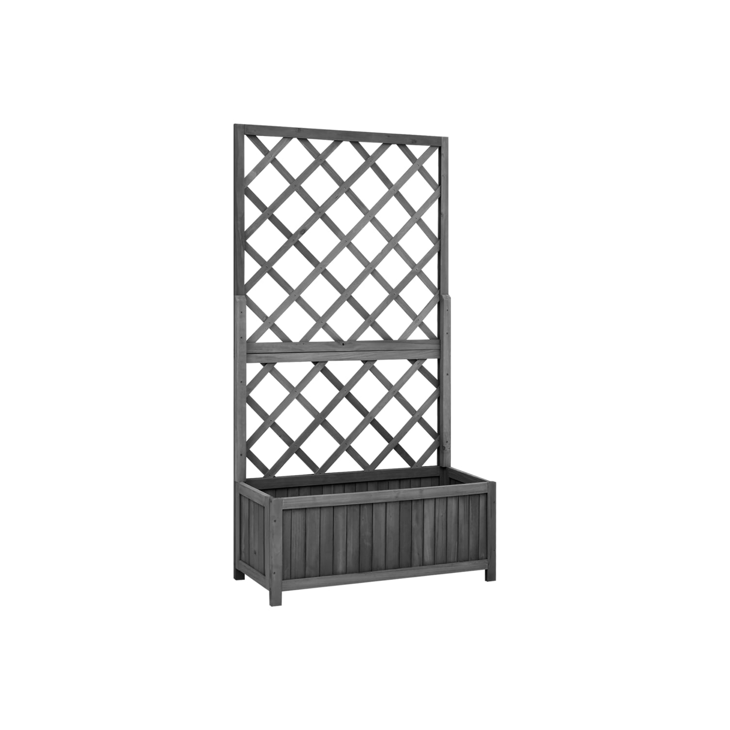 vidaXL Garden Trellis Planter Black 70x30x135 cm Solid Firwood