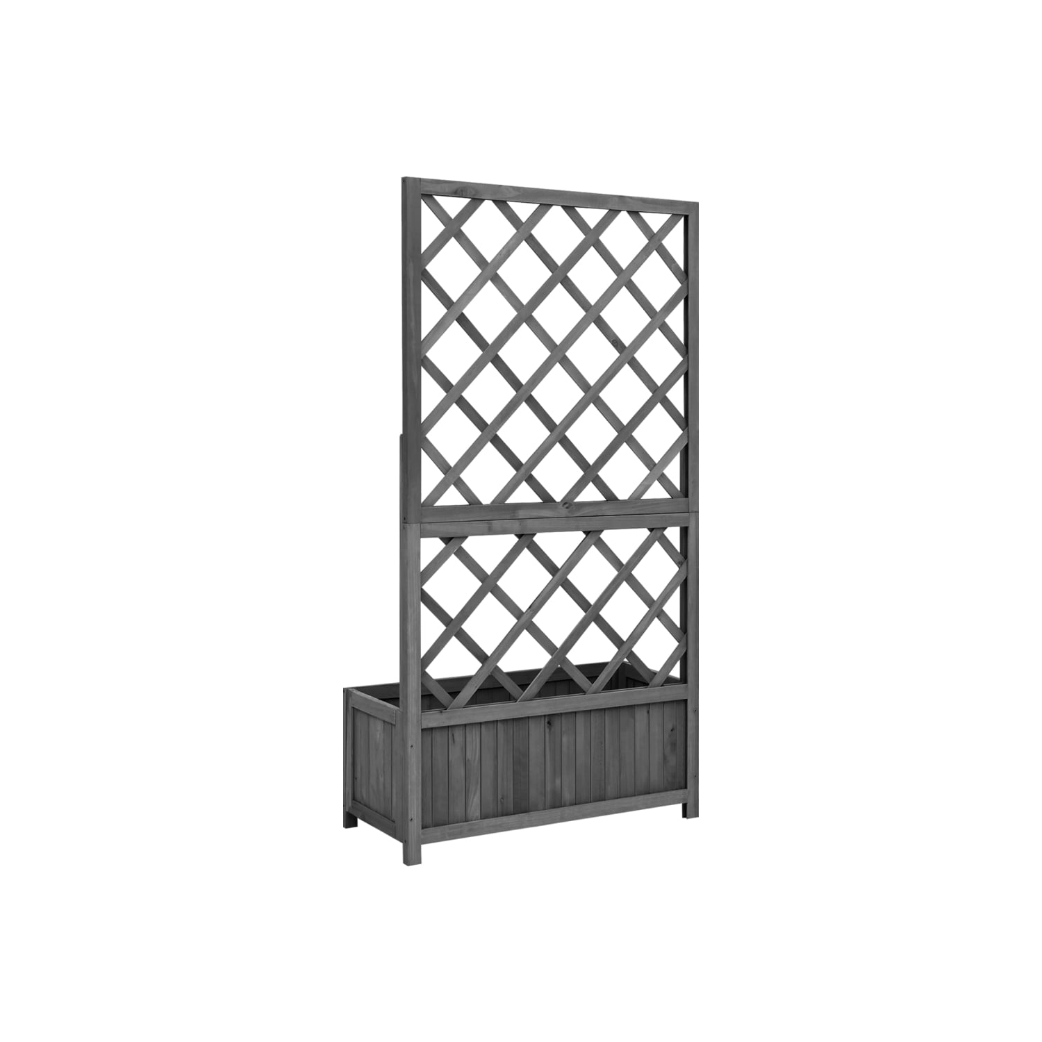 vidaXL Garden Trellis Planter Black 70x30x135 cm Solid Firwood