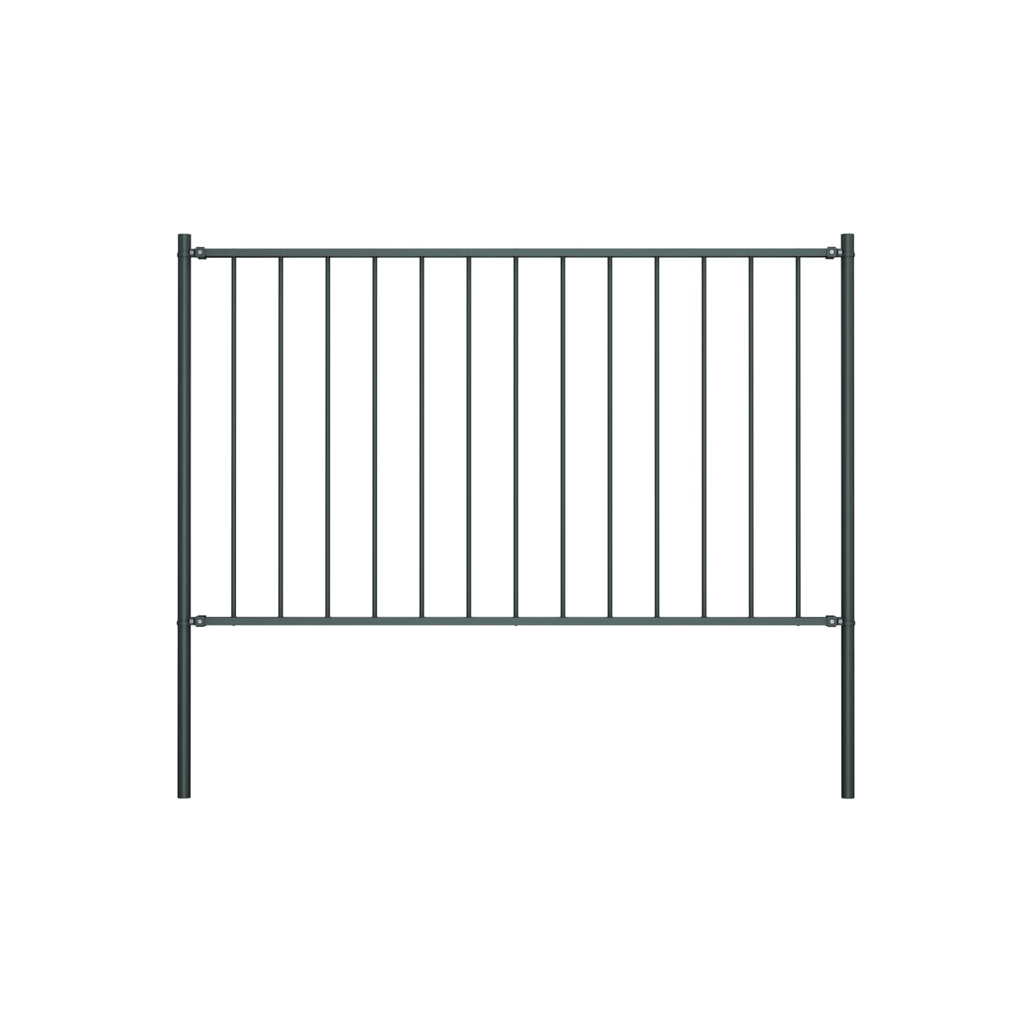 vidaXL Fence Panel with Posts Powder-coated Steel 1.81x1 m Anthracite