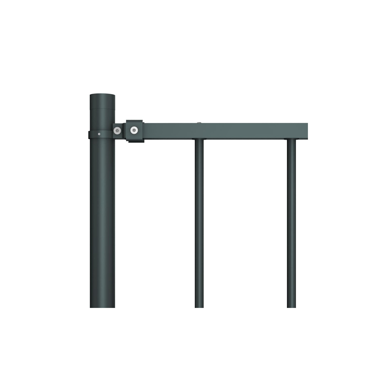 vidaXL Fence Panel with Posts Powder-coated Steel 1.81x1 m Anthracite