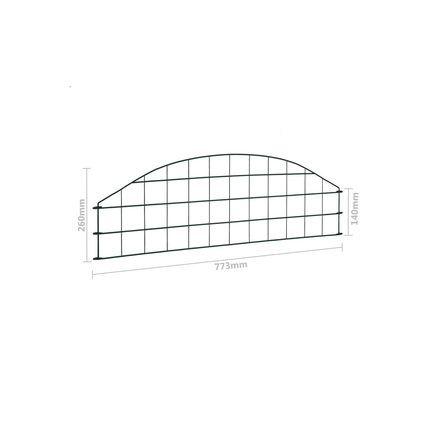 vidaXL Arched Garden Fence Set 77.3x26 cm Green