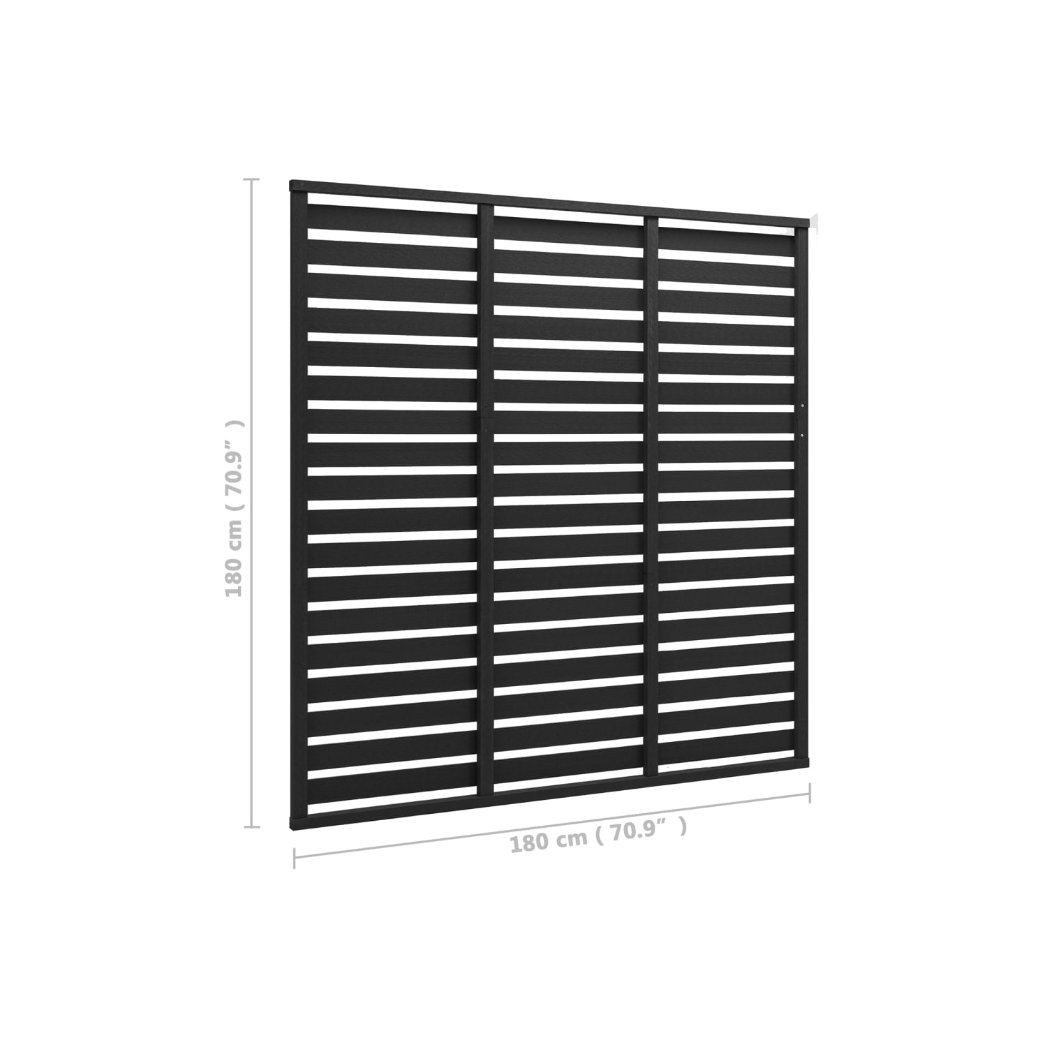 vidaXL Fence Panel WPC 180x180 cm Black