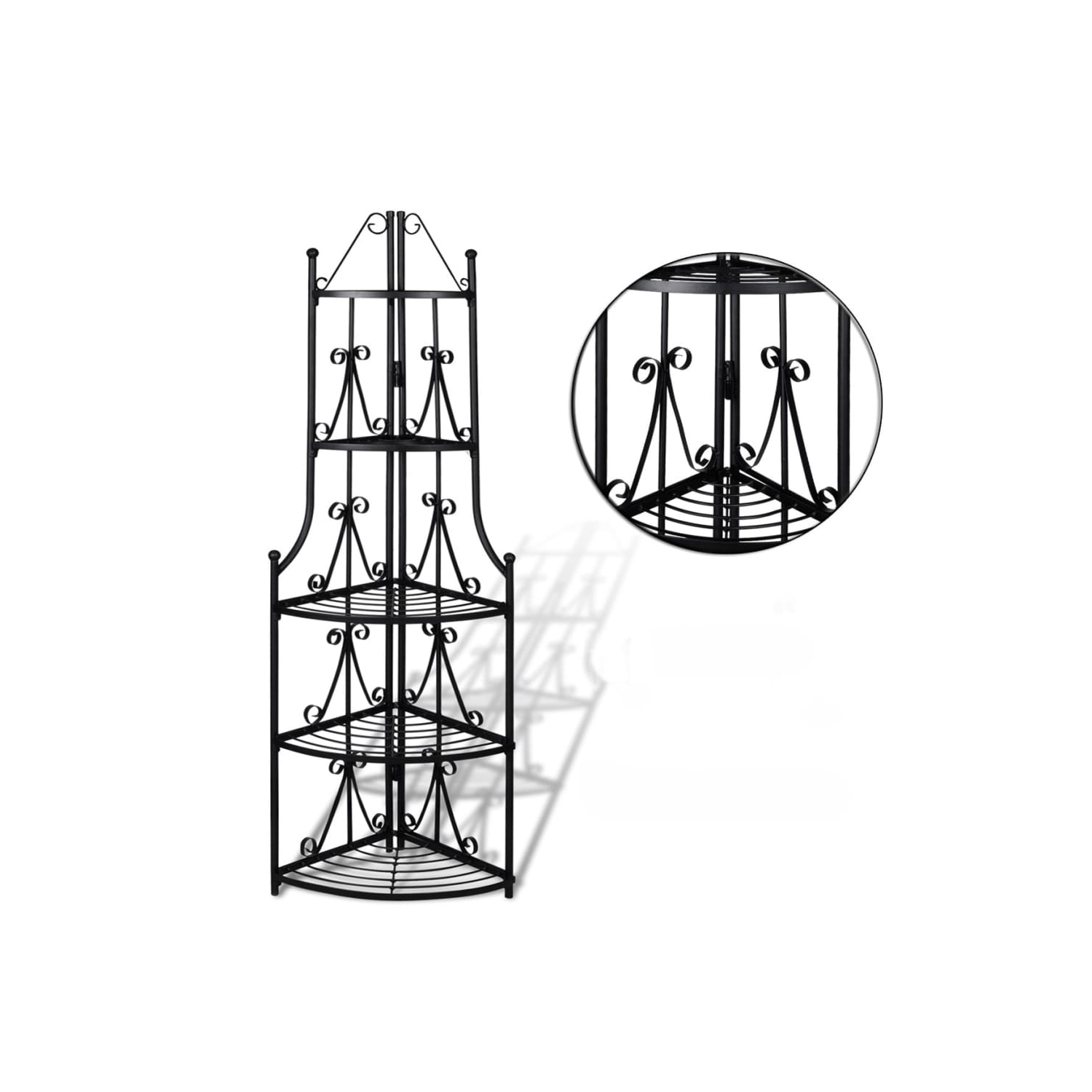 Corner Plant Rack Black