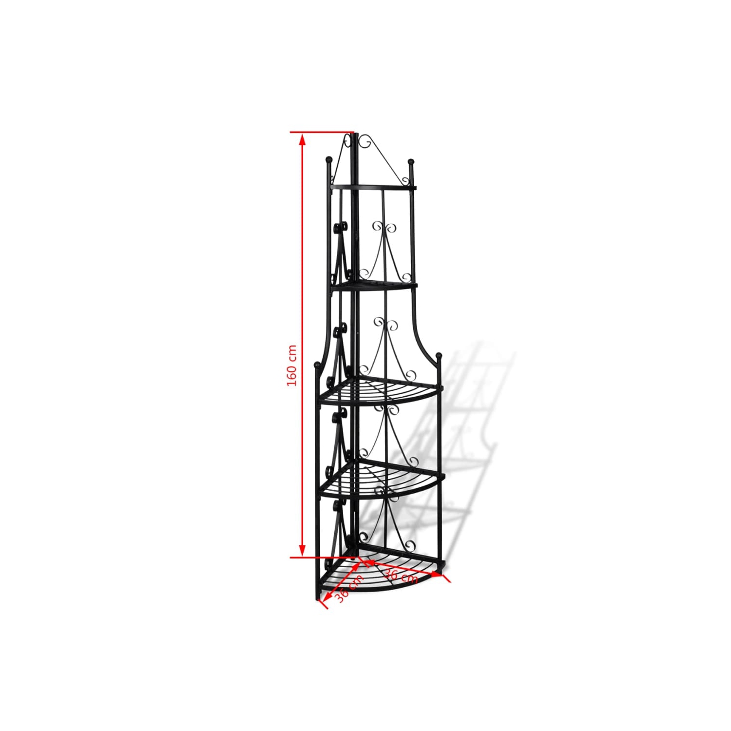 Corner Plant Rack Black