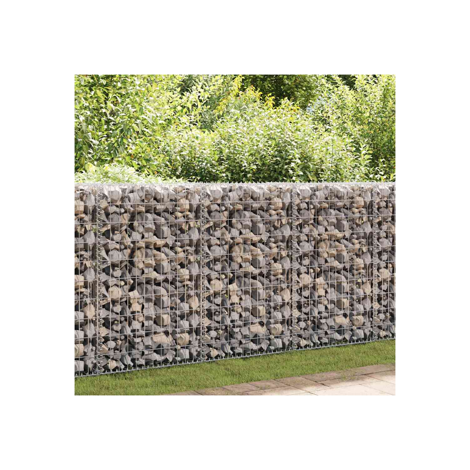 vidaXL Gabion Basket with Lids, Gabion Wall for Garden, Lawn, Galvanized Steel 39.4x39.4x11.8 Inches
