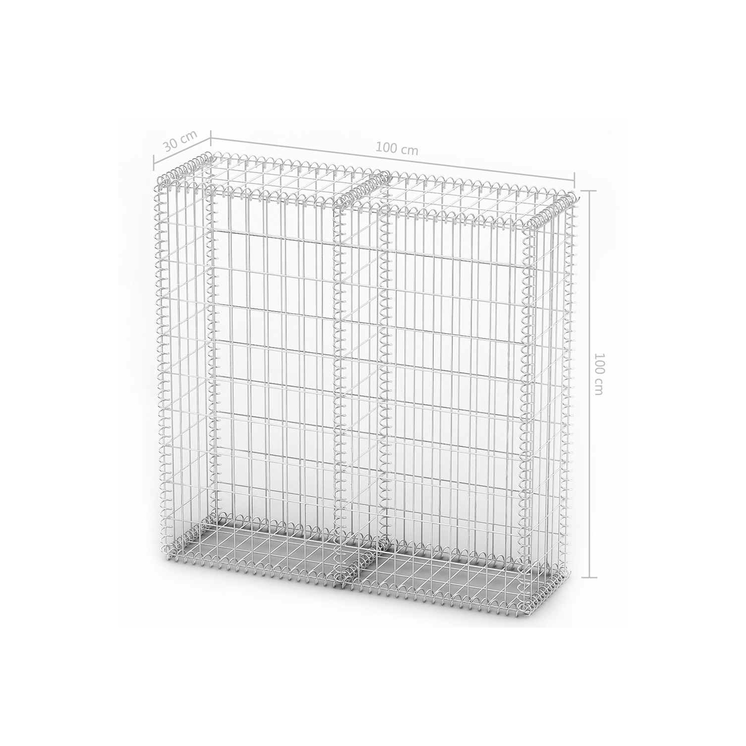 vidaXL Gabion Basket with Lids, Gabion Wall for Garden, Lawn, Galvanized Steel 39.4x39.4x11.8 Inches