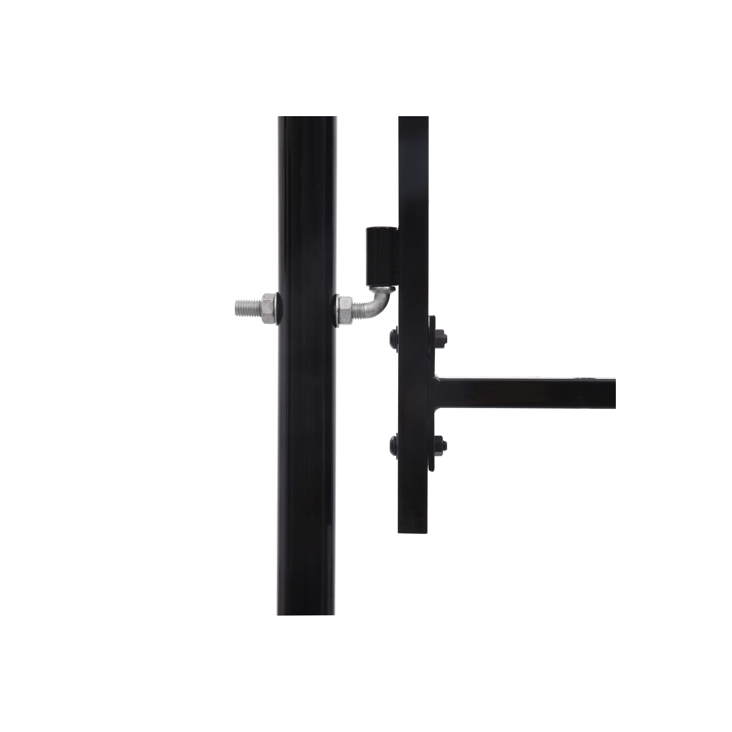 vidaXL Fence Gate Single Door with Arched Top Steel 39.4"x39.4" Black