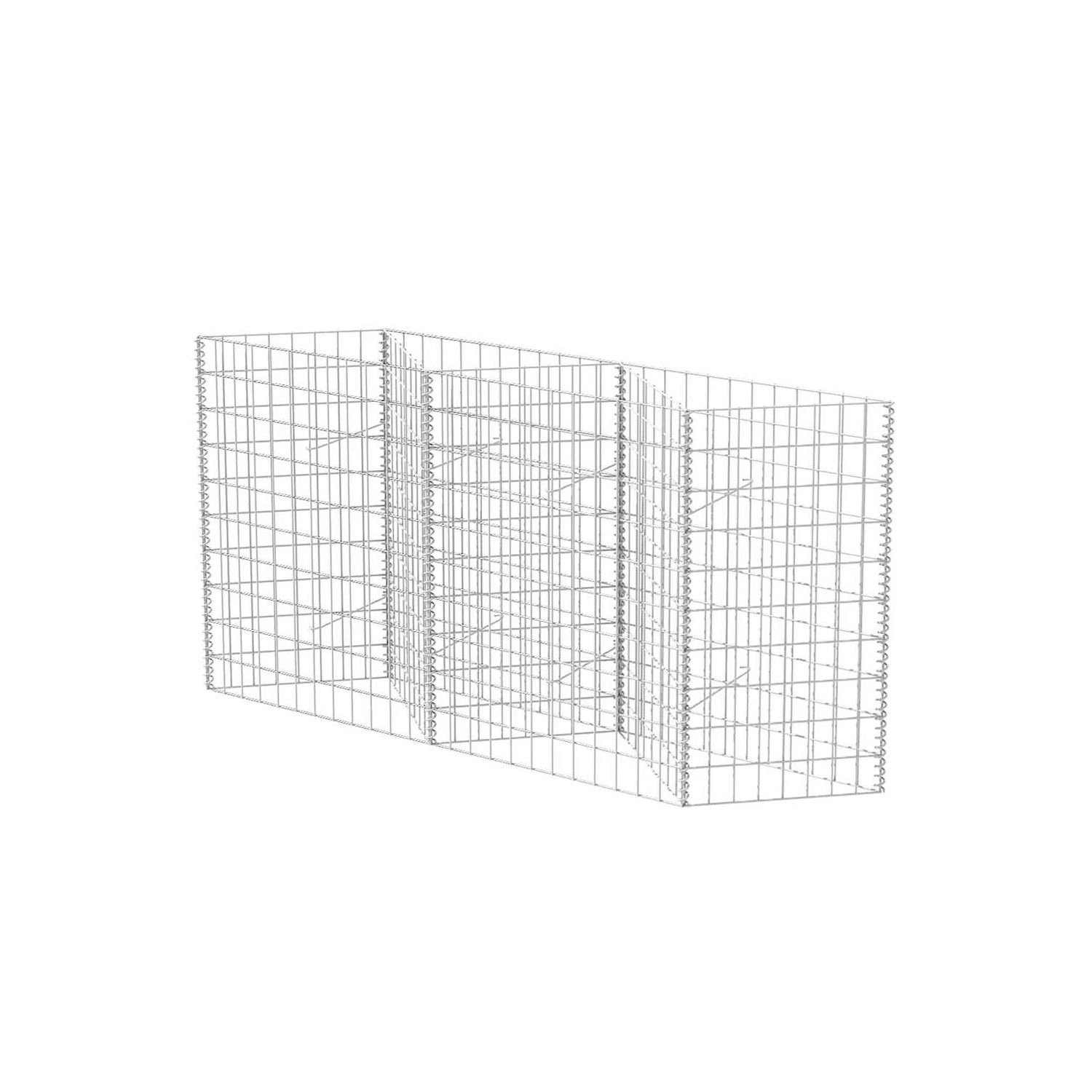 vidaXL Gabion Basket, Galvanized Steel Gabion Planter, Gabion Raised Bed, 59''x11,8''x39,4''