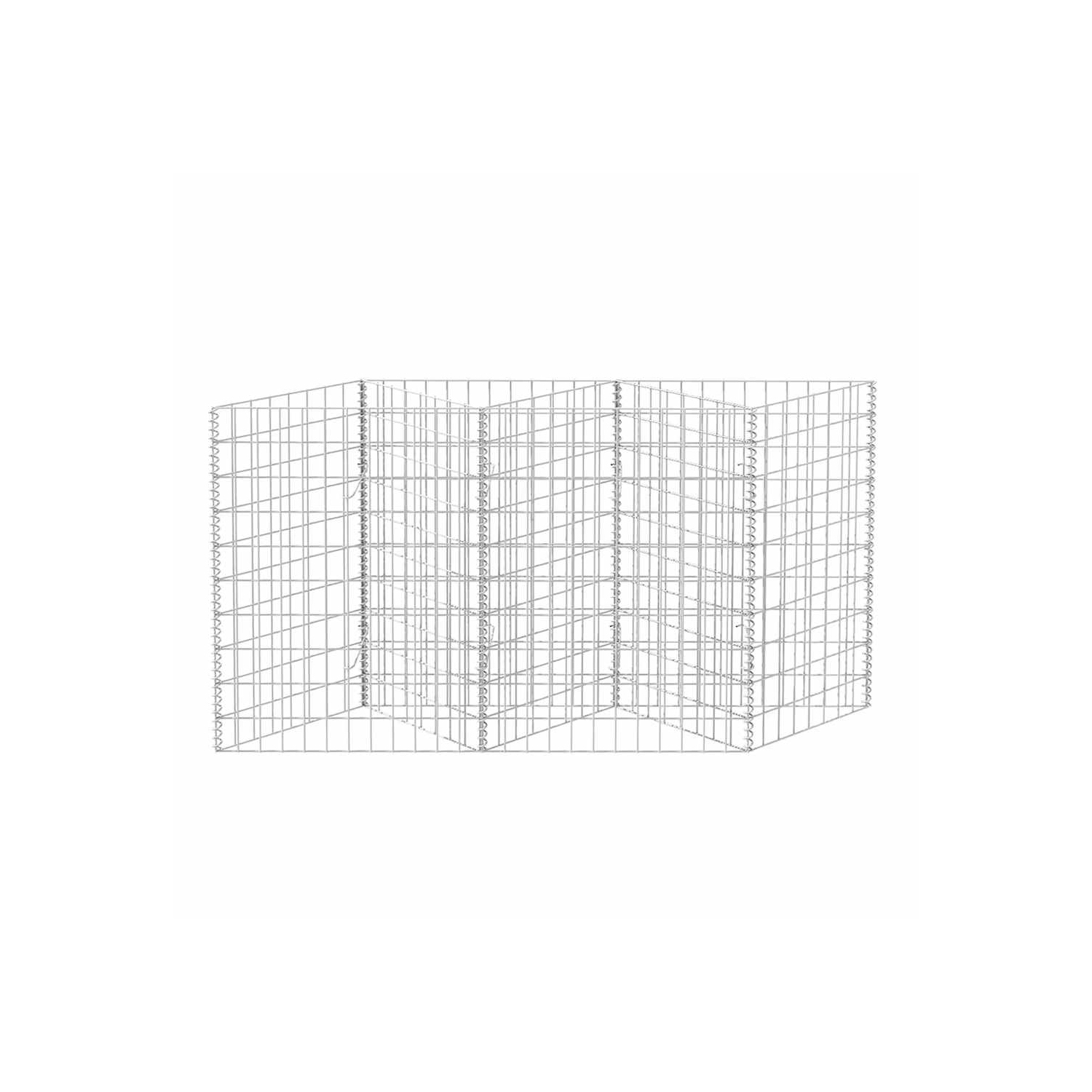 vidaXL Gabion Basket, Galvanized Steel Gabion Planter, Gabion Raised Bed, 59''x11,8''x39,4''