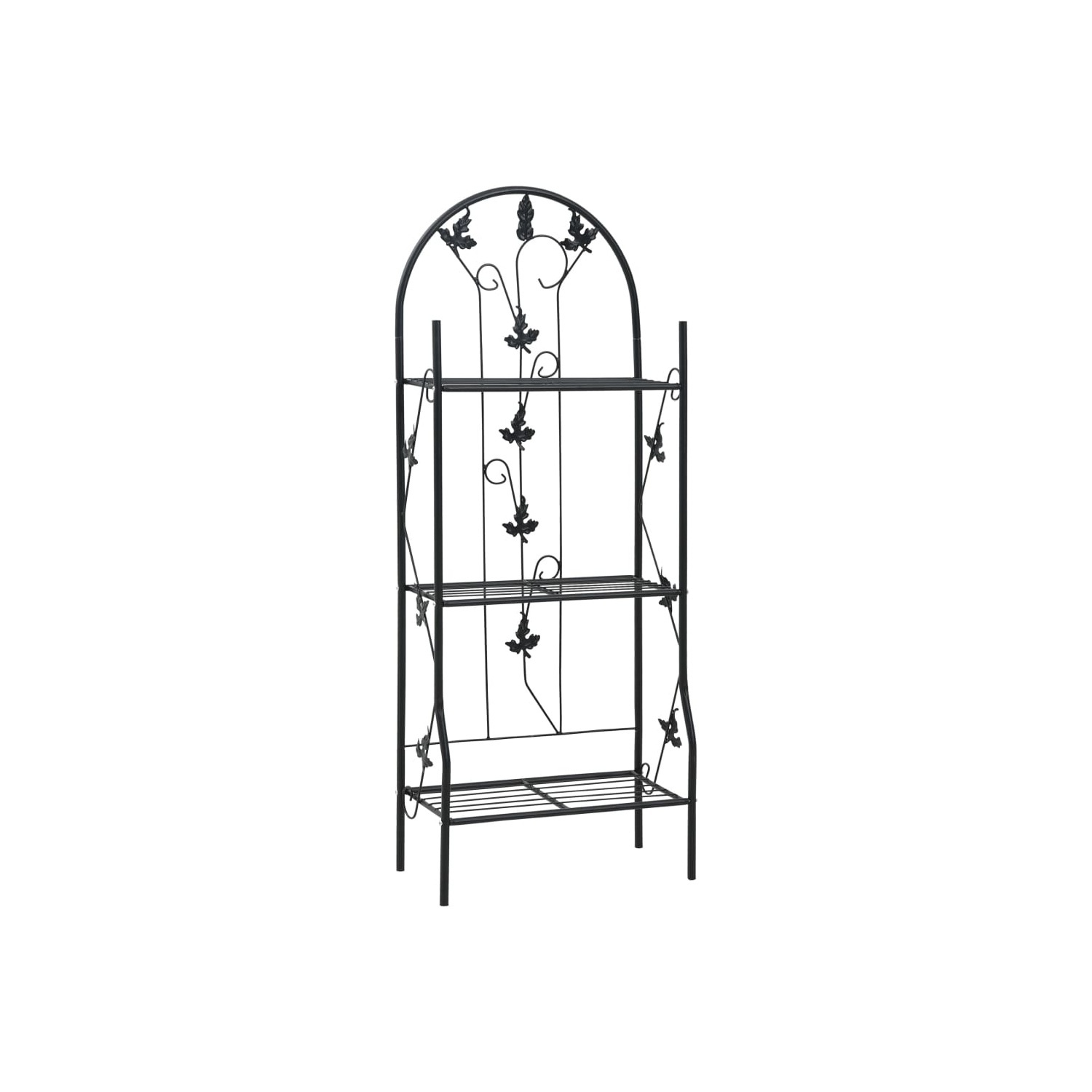 vidaXL 3-Layer Plant Rack Black 52x28x128 cm Iron