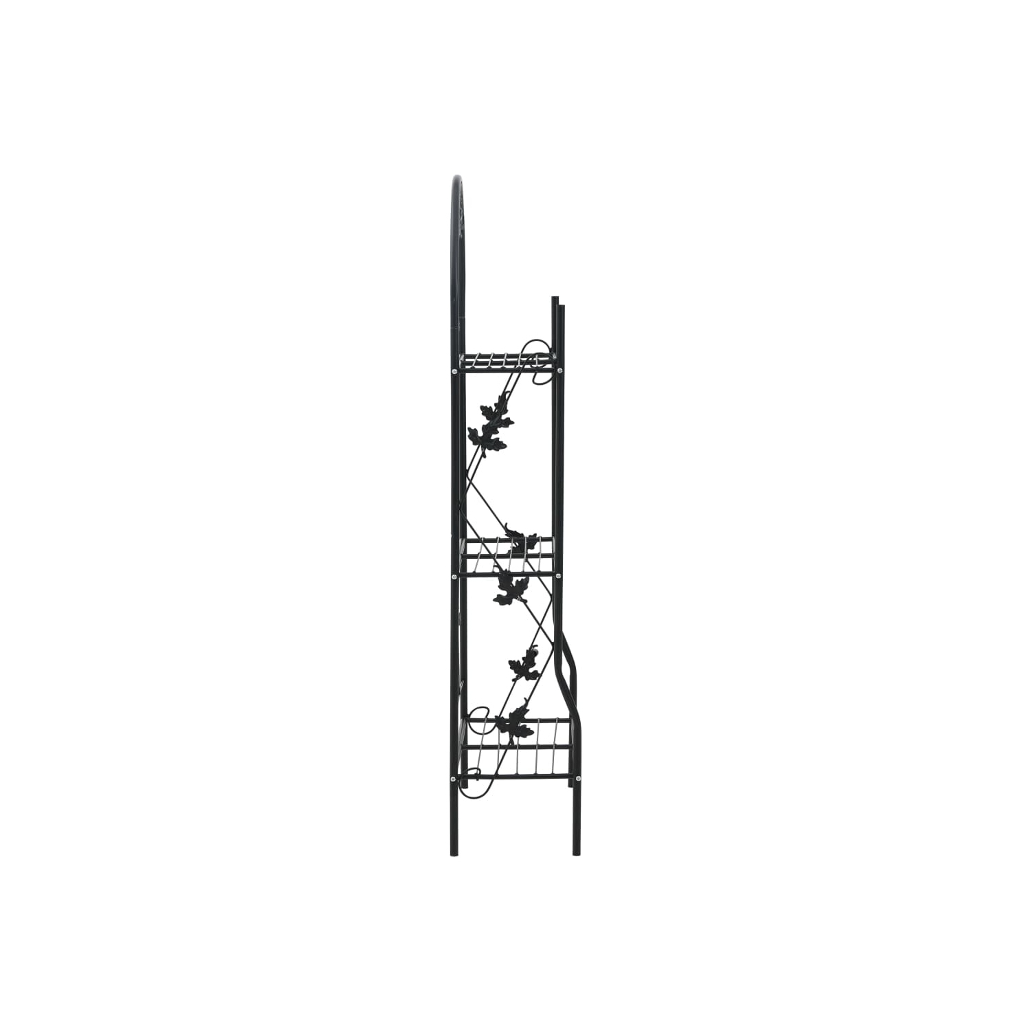 vidaXL 3-Layer Plant Rack Black 52x28x128 cm Iron