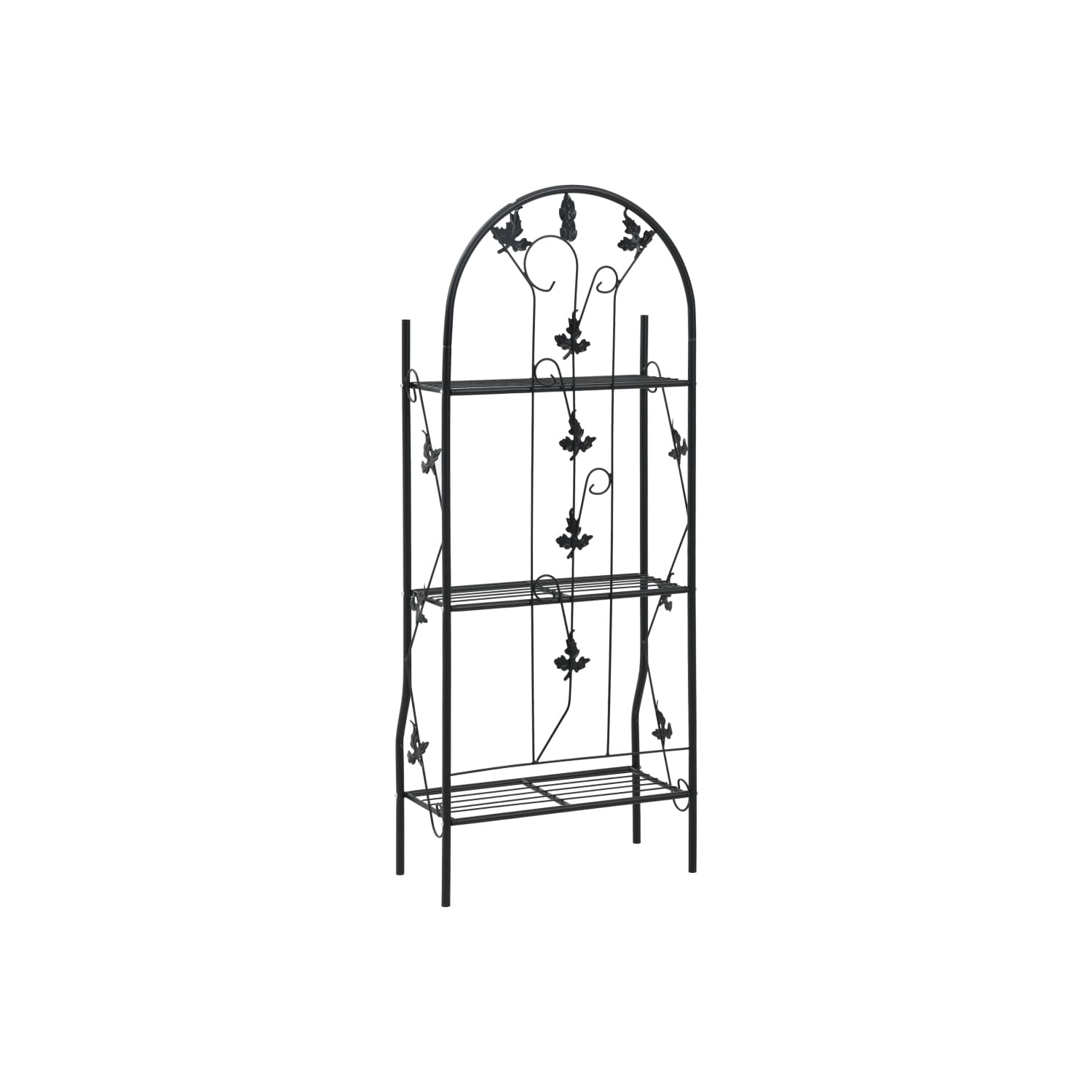 vidaXL 3-Layer Plant Rack Black 52x28x128 cm Iron