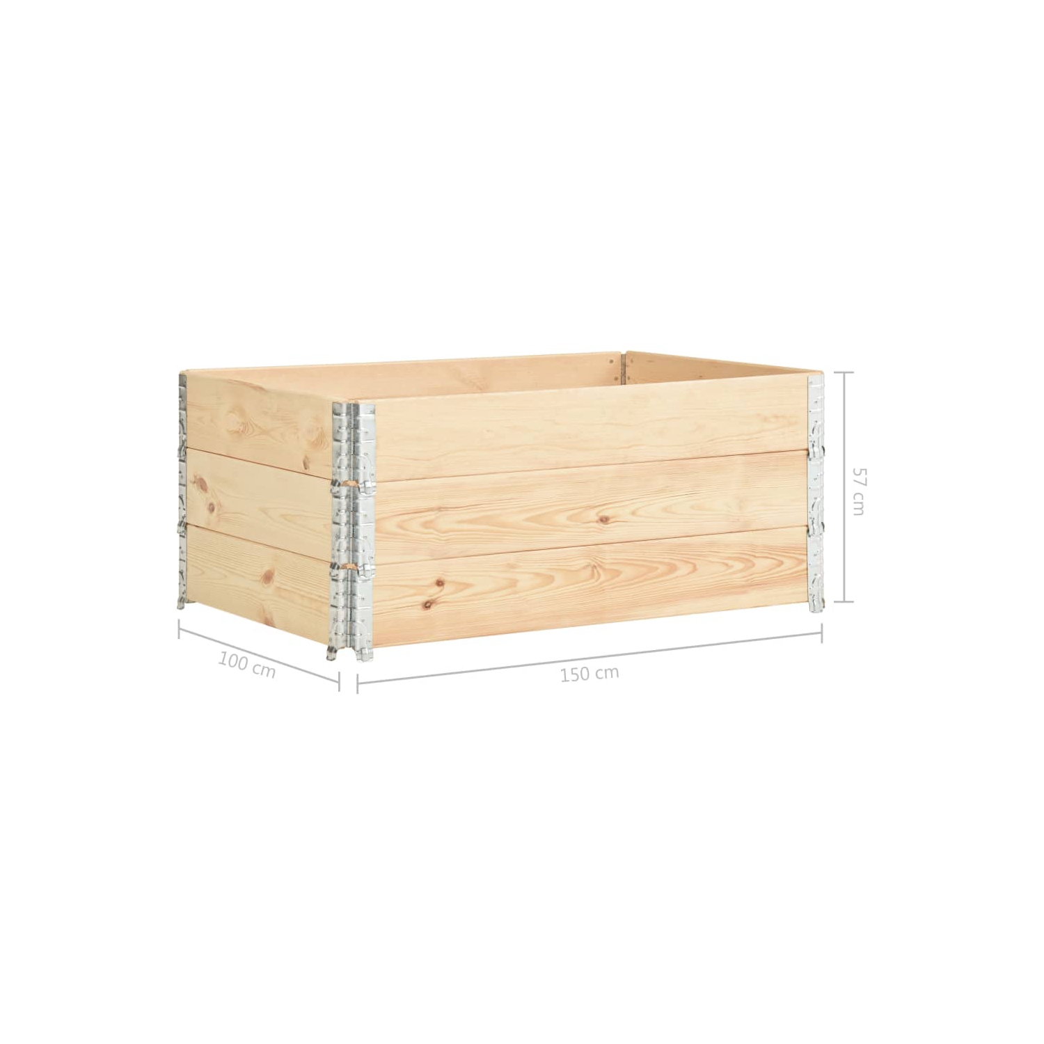 vidaXL Pallet Collars 3 pcs 100x150 cm Solid Pine Wood