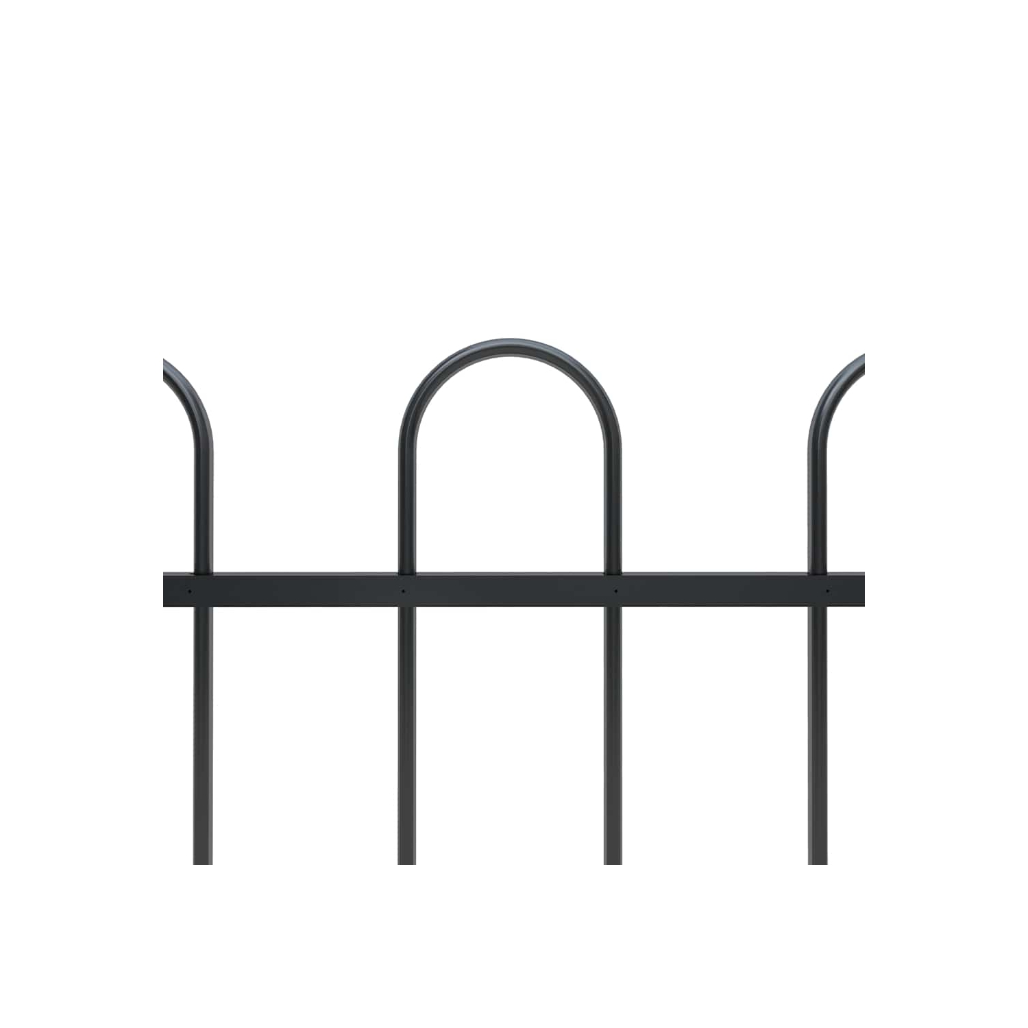 vidaXL Garden Fence with Hoop Top Steel 1426x100 cm Black