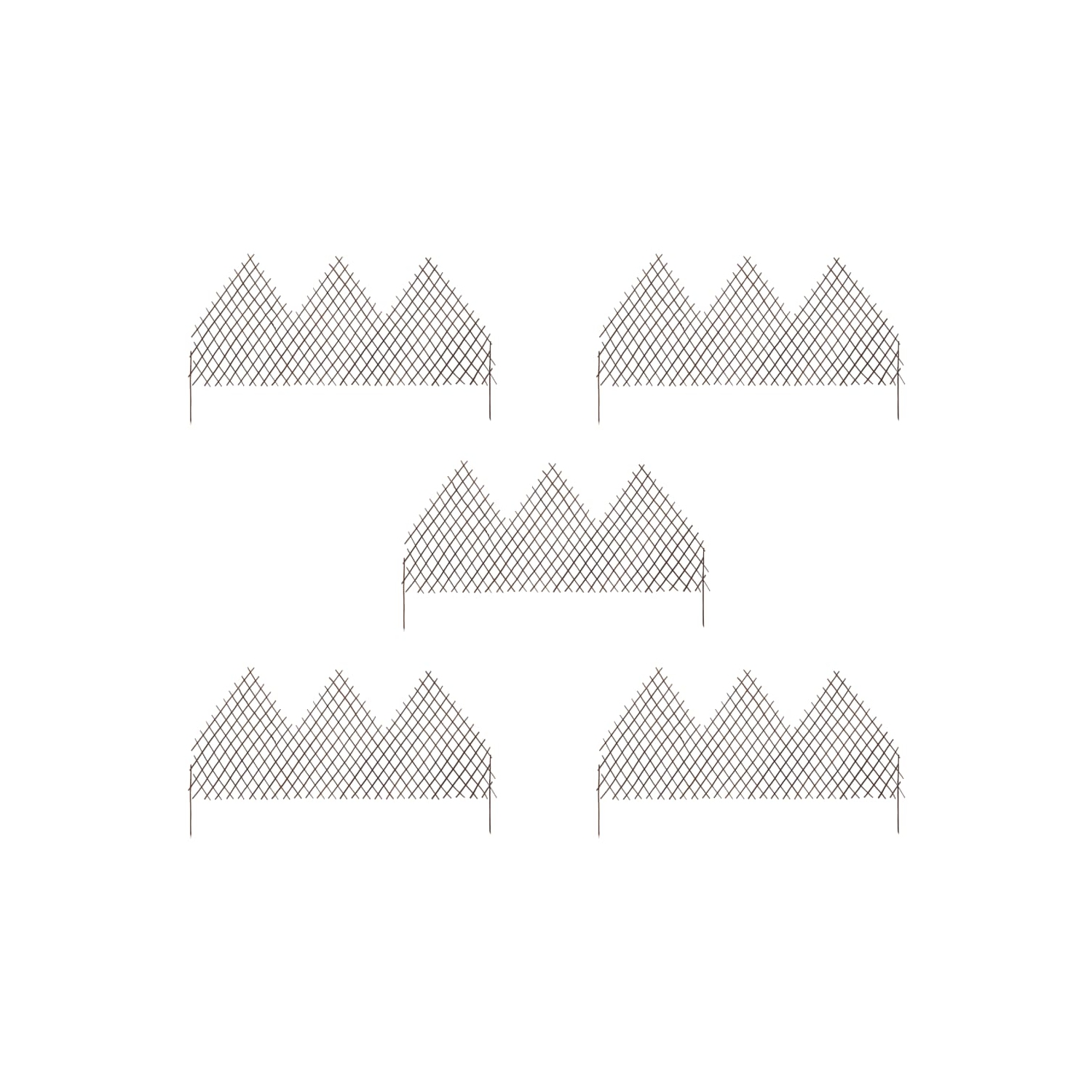 vidaXL Garden Trellis Fences 5 pcs 66.9"x41.3" Willow