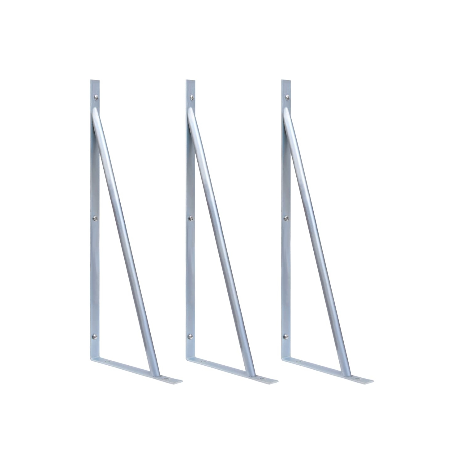 vidaXL Support Brackets for Fence Post 3 pcs Galvanised Steel