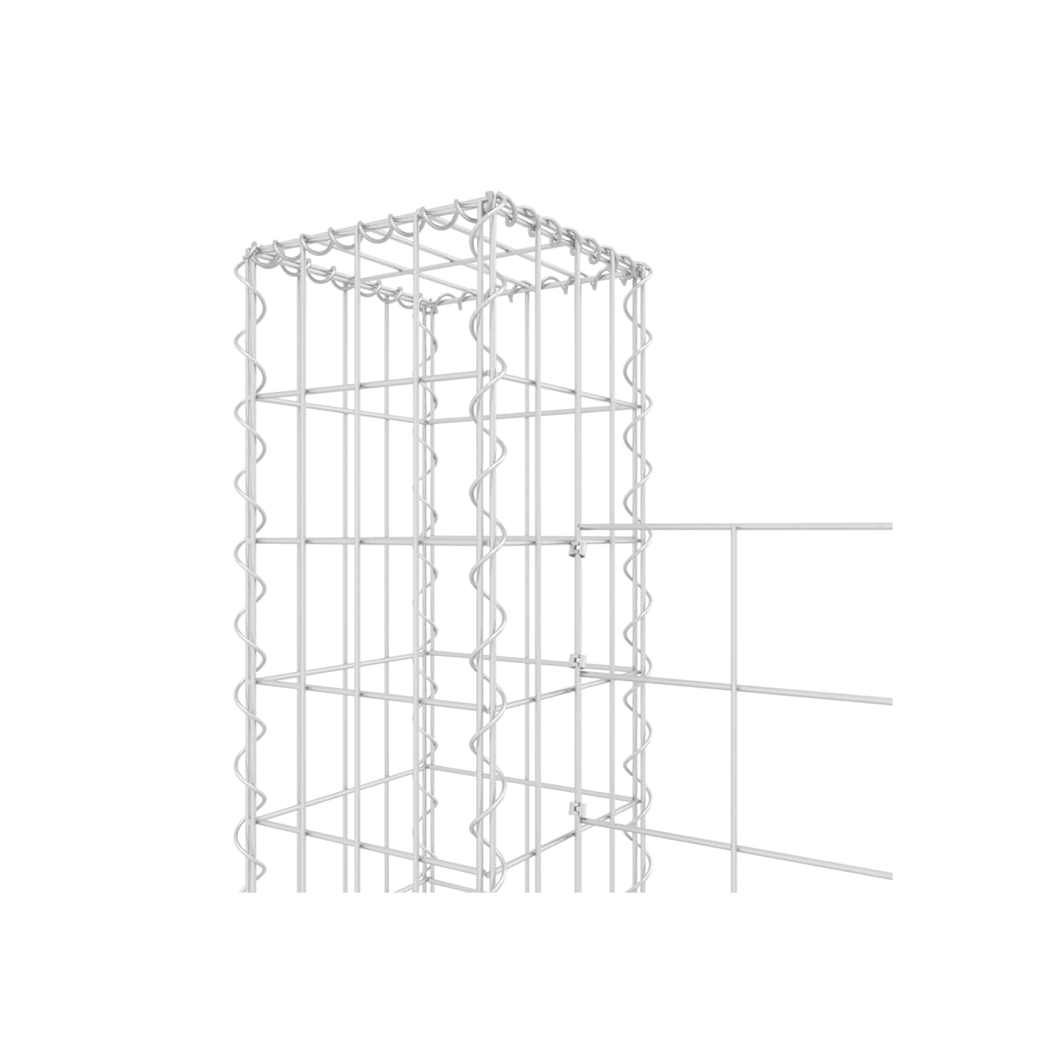 vidaXL U-shape Gabion Basket with 8 Posts Iron 860x20x150 cm