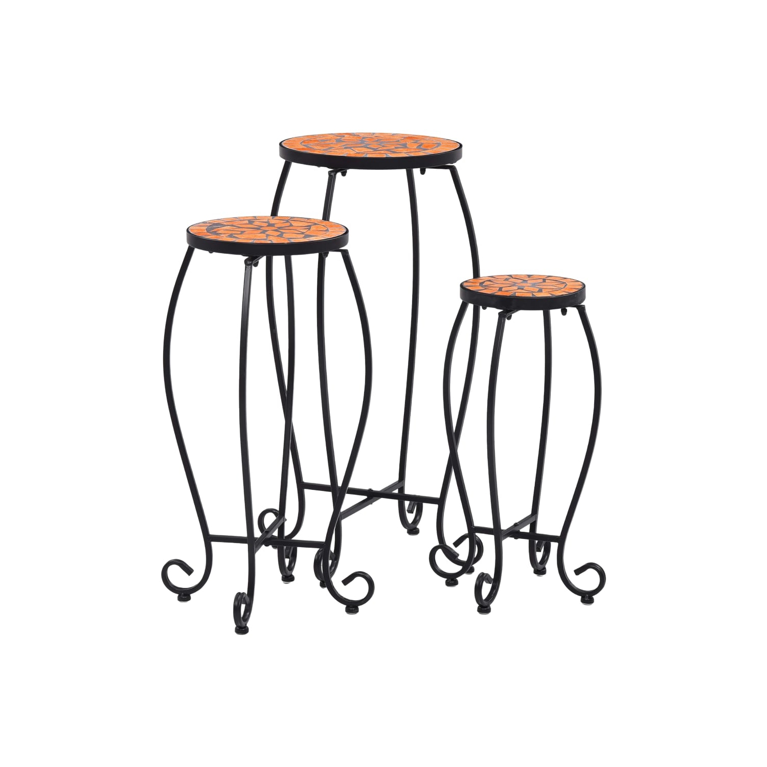 vidaXL Mosaic Tables 3 pcs Terracotta Ceramic