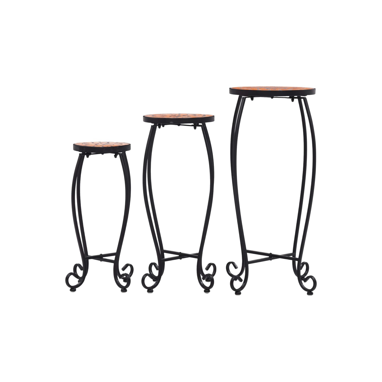 vidaXL Mosaic Tables 3 pcs Terracotta Ceramic