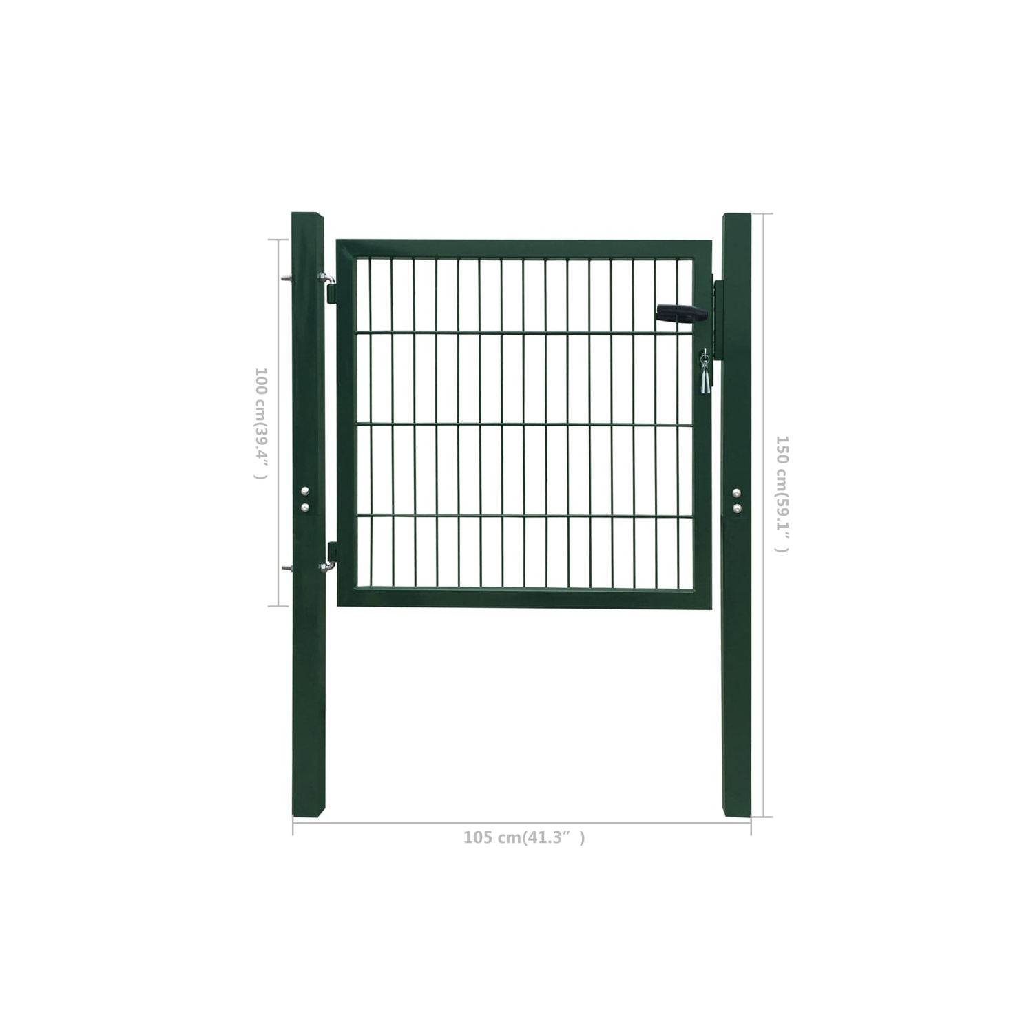 vidaXL Fence Gate Steel Green 41.3"x59.1"