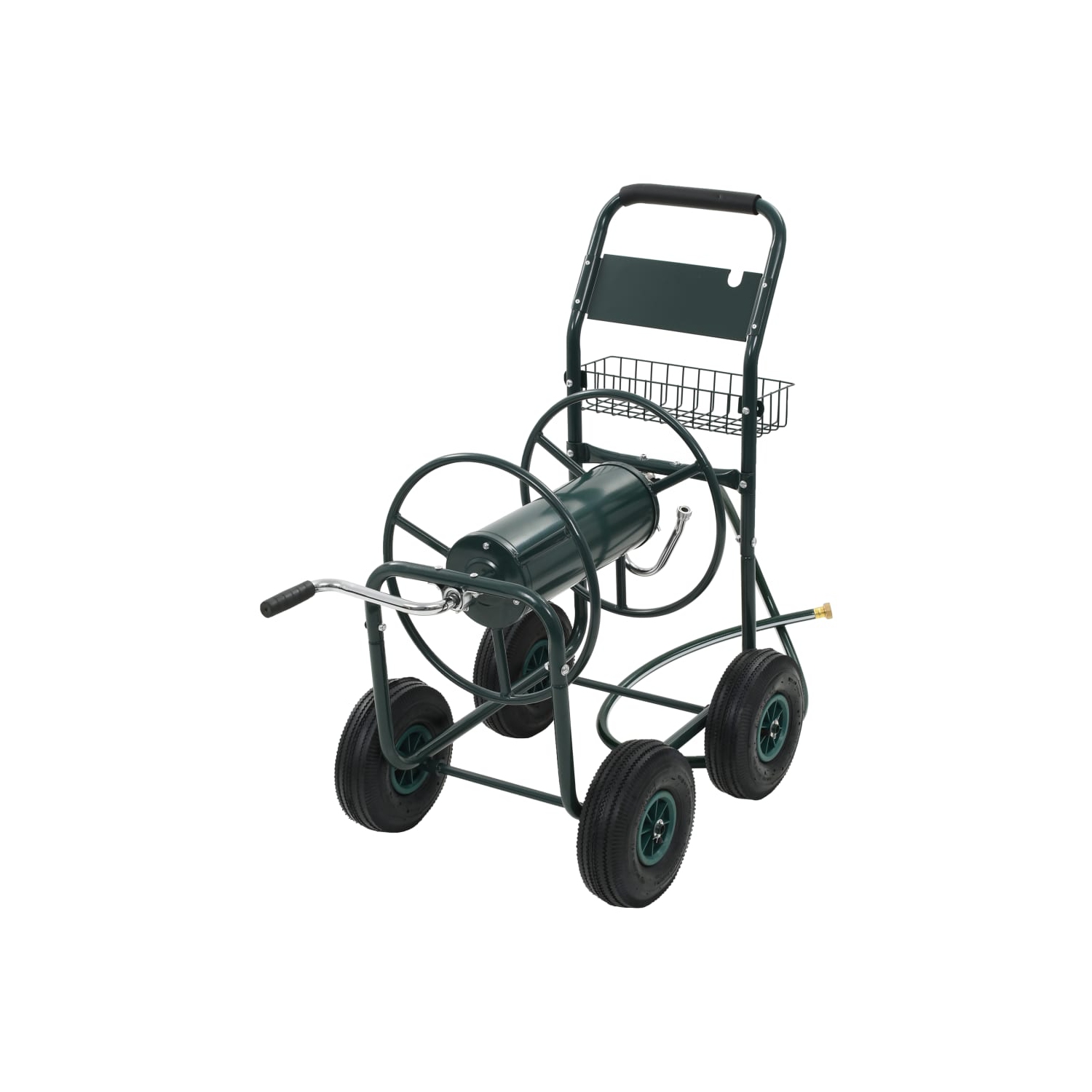 vidaXL Garden Hose Trolley with 1/2" Hose Connector 246ft Steel