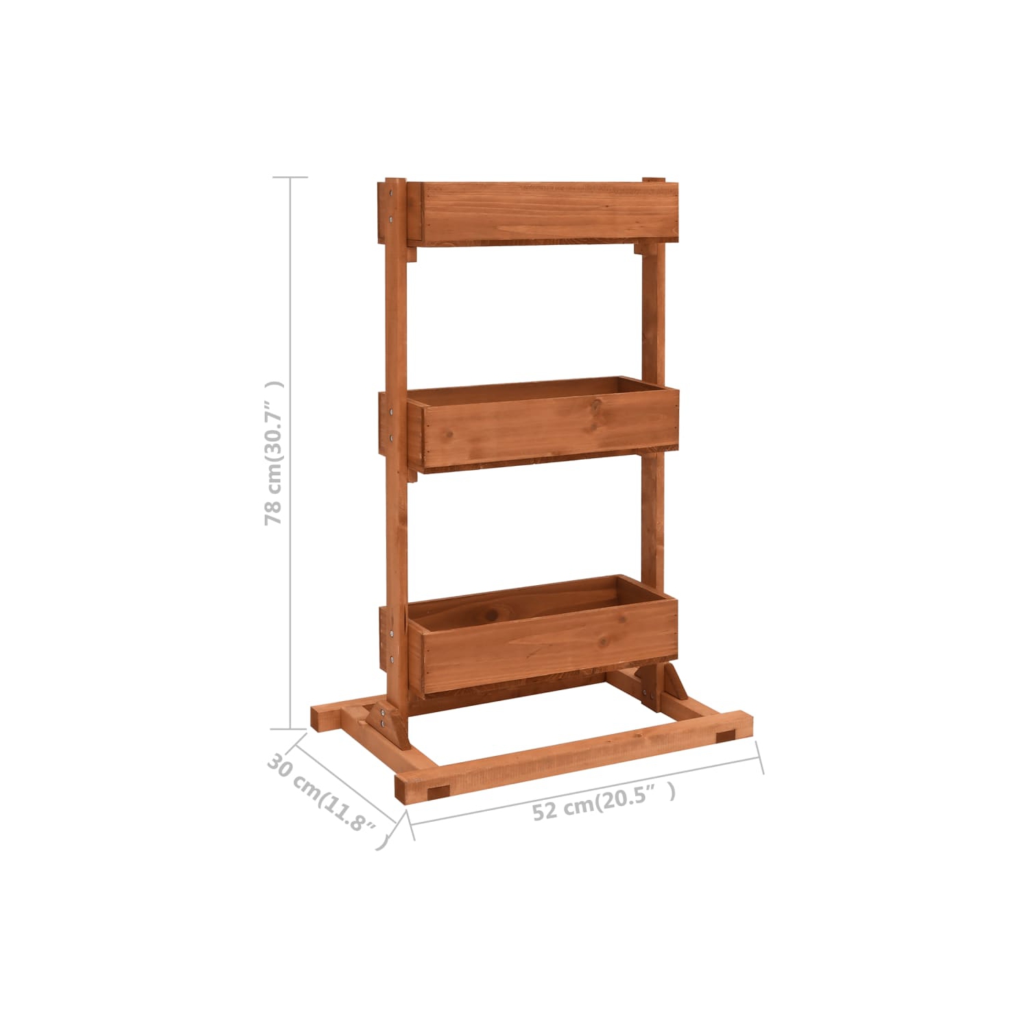 vidaXL Planter 52x30x78 cm Firwood