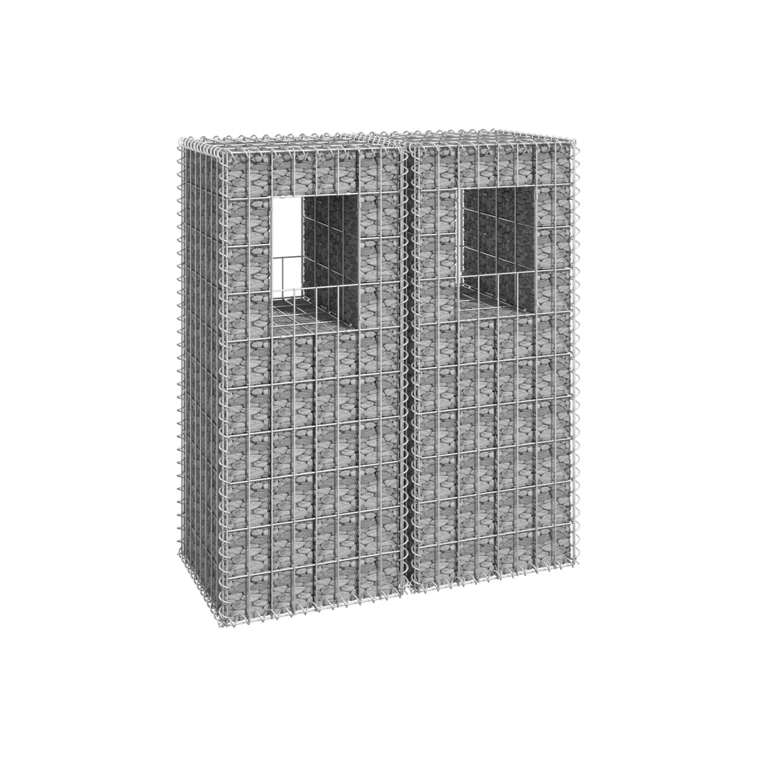 vidaXL Gabion Basket Posts 2 pcs 40x40x100 cm Iron