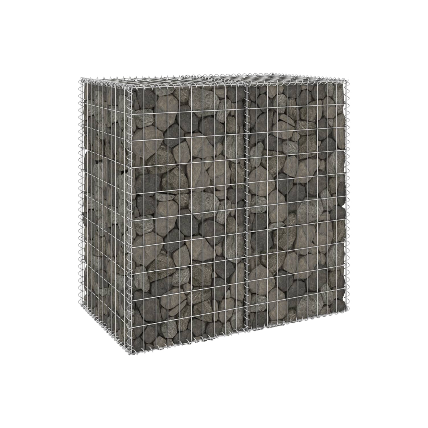 vidaXL Gabion Wall with Covers Galvanized Steel 39.4"x23.6"x39.4"