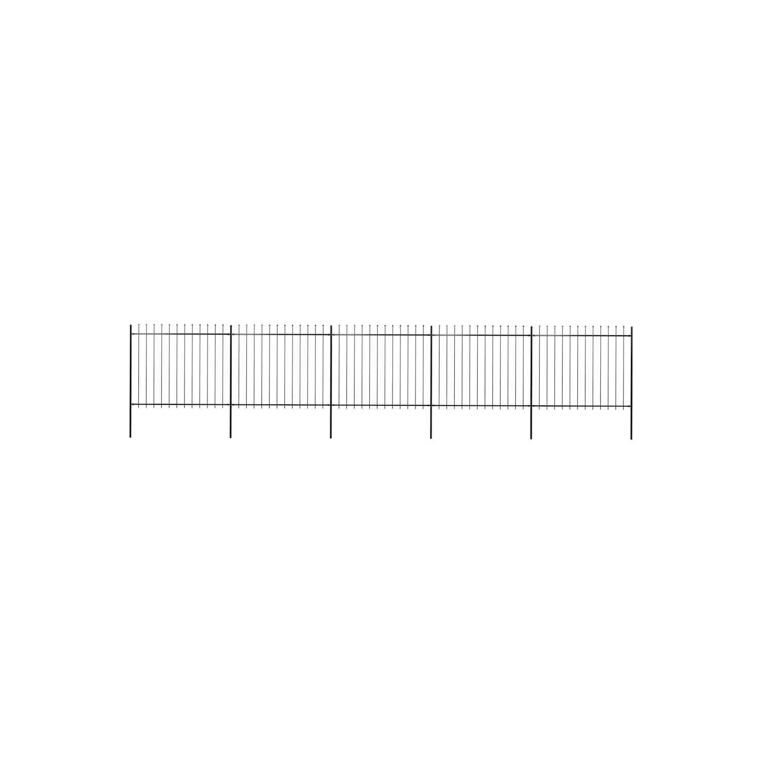 vidaXL Garden Fence with Spear Top Steel 892.5x150 cm Black
