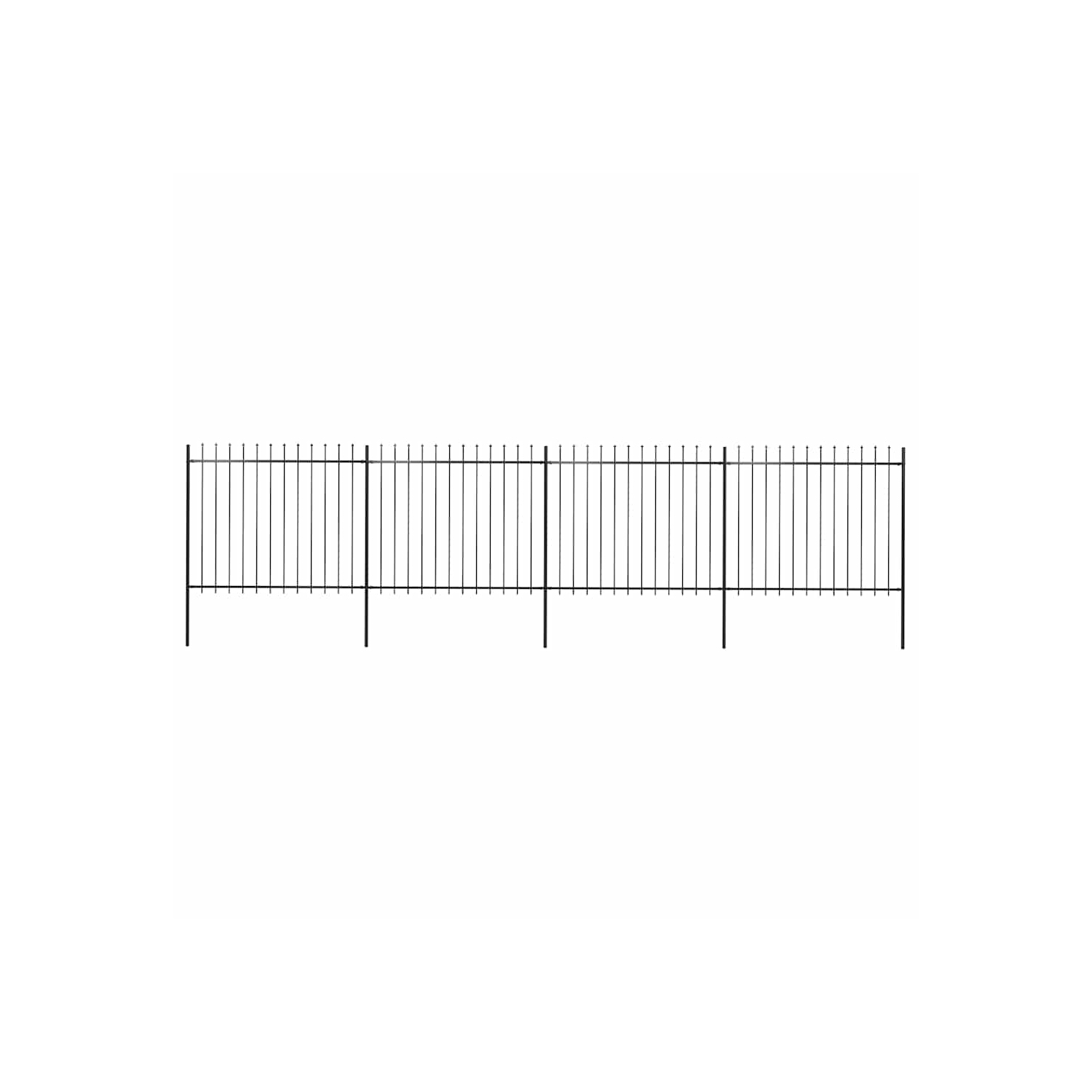 vidaXL Garden Fence with Spear Top Steel 714.5x150 cm Black