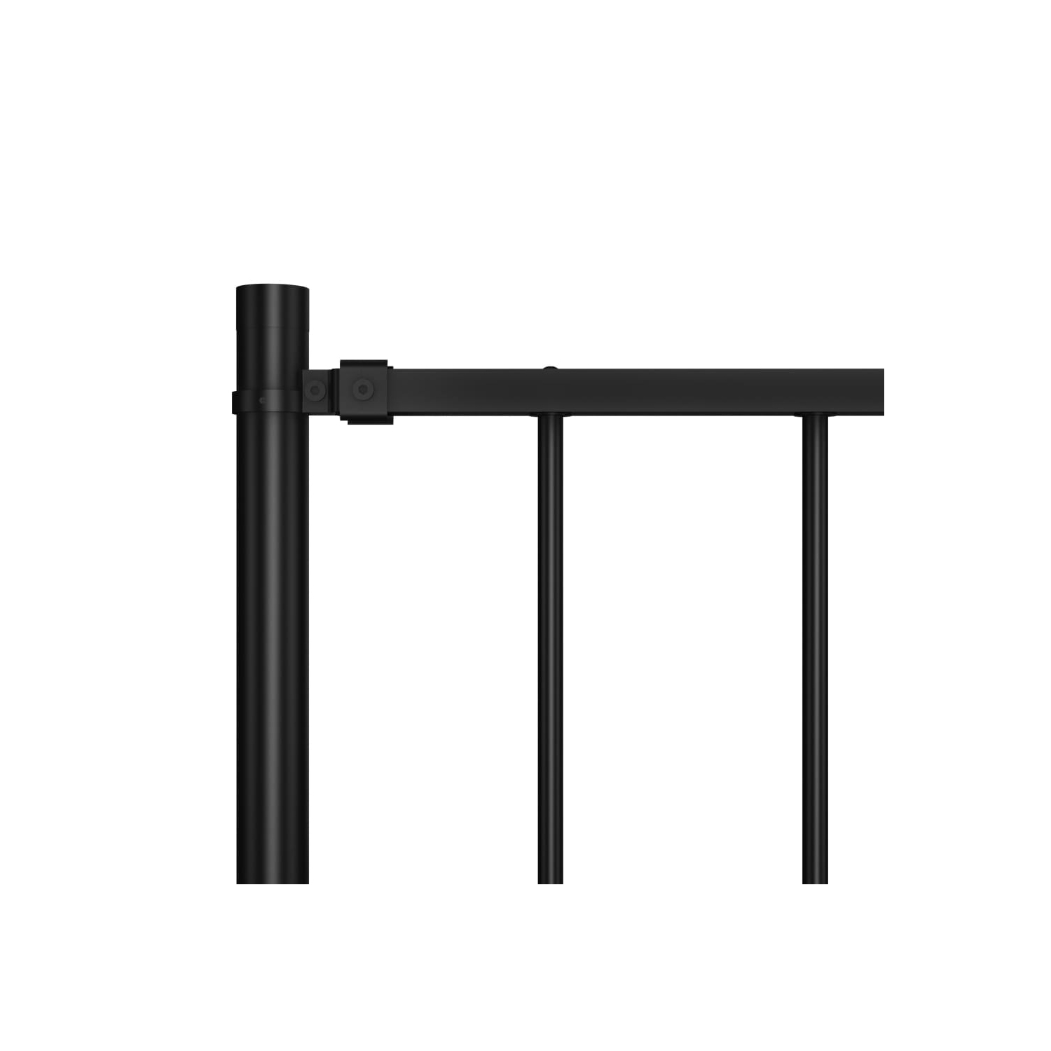 Panneau de clôture VidaXL avec poteaux en acier au fini thermolaqué 1,7 x 1,25 m noir